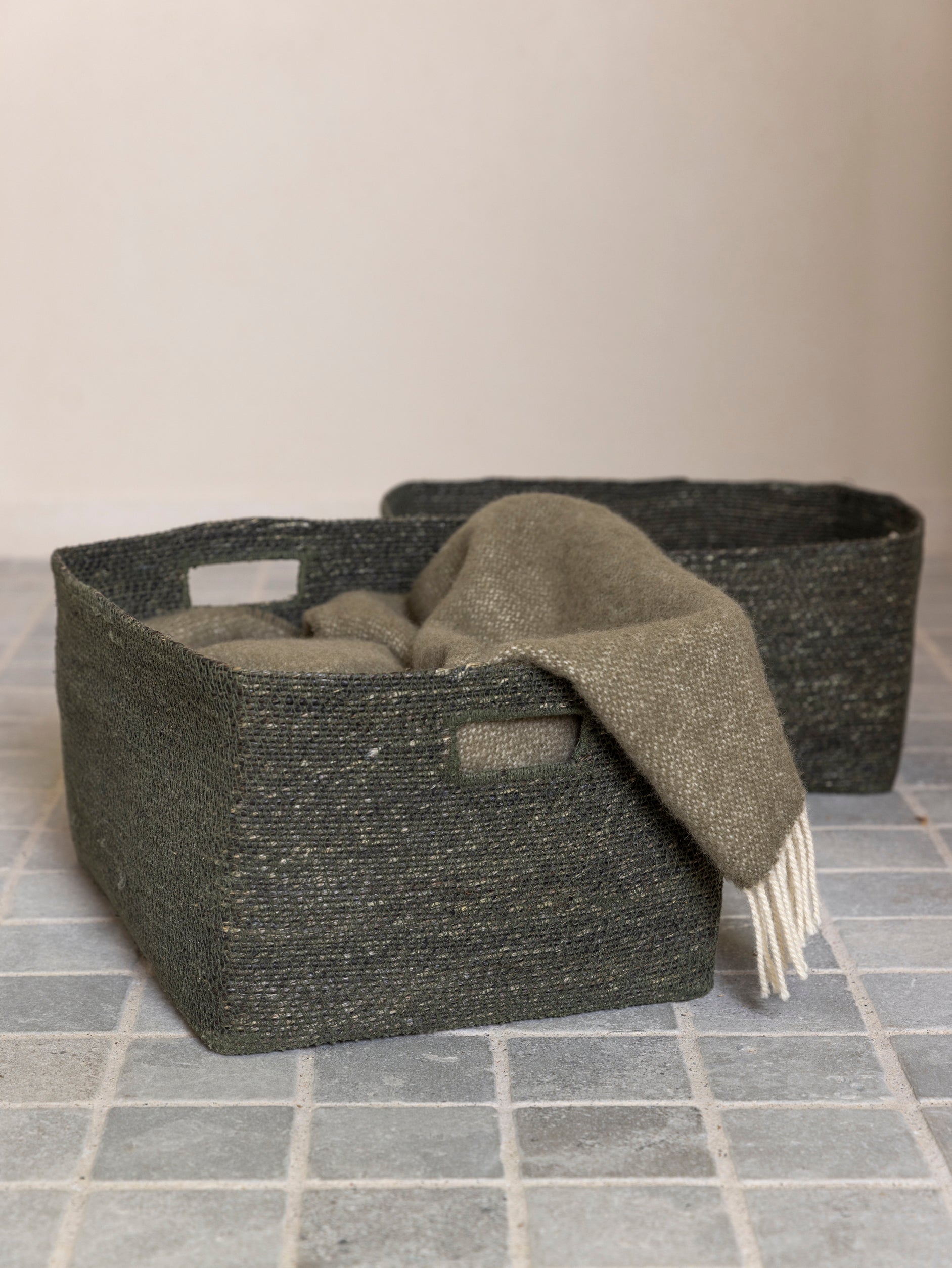 Woven Storage Basket Olive / Large