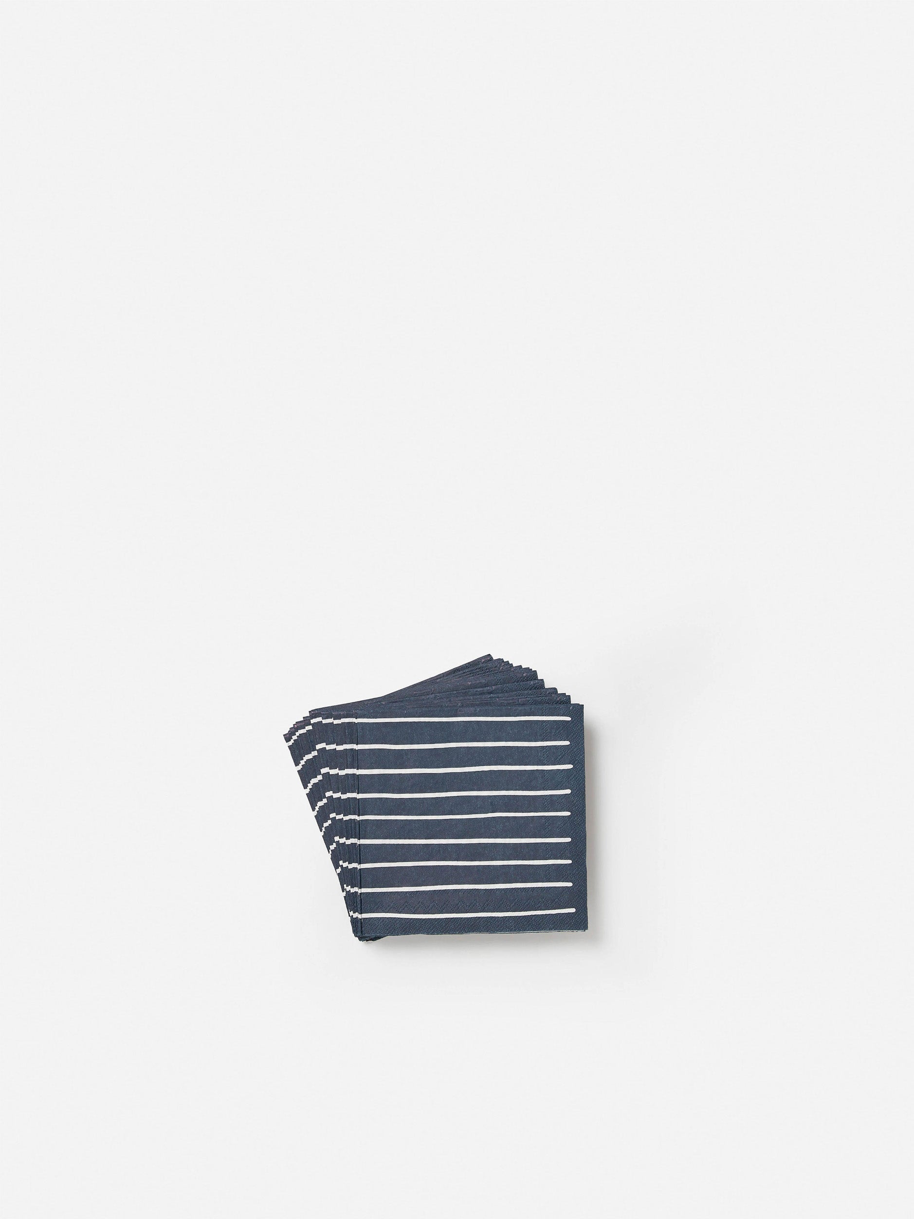 Stripe Cocktail Napkin Pack/20 Navy/White / 25x25cm