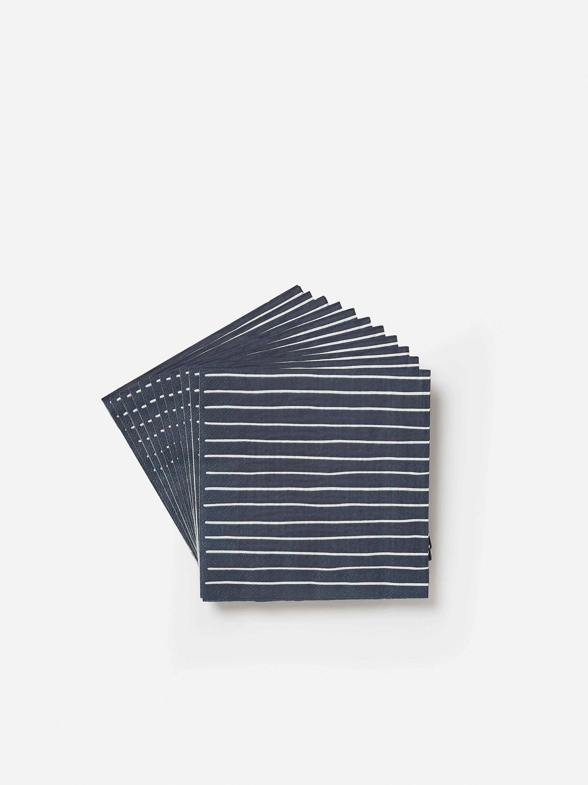 Stripe Dinner Napkin Pack/20 Navy/White / 40x40cm