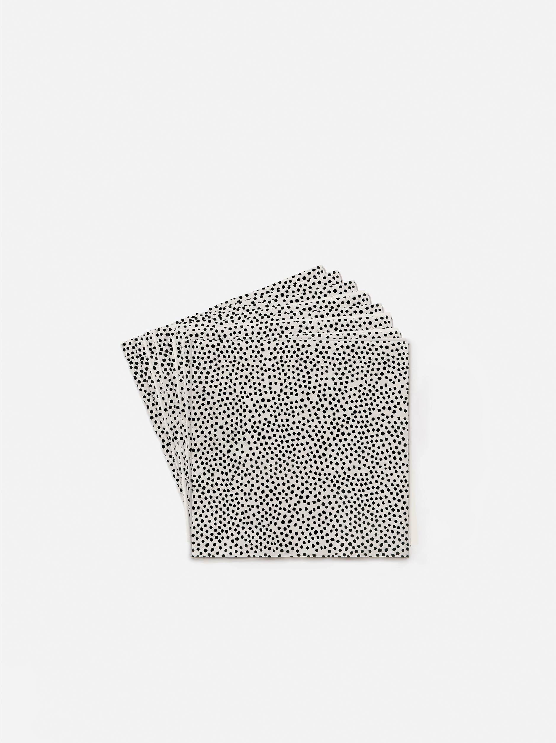 Pois Dinner Napkin Pack/20 White/Black / 40x40cm