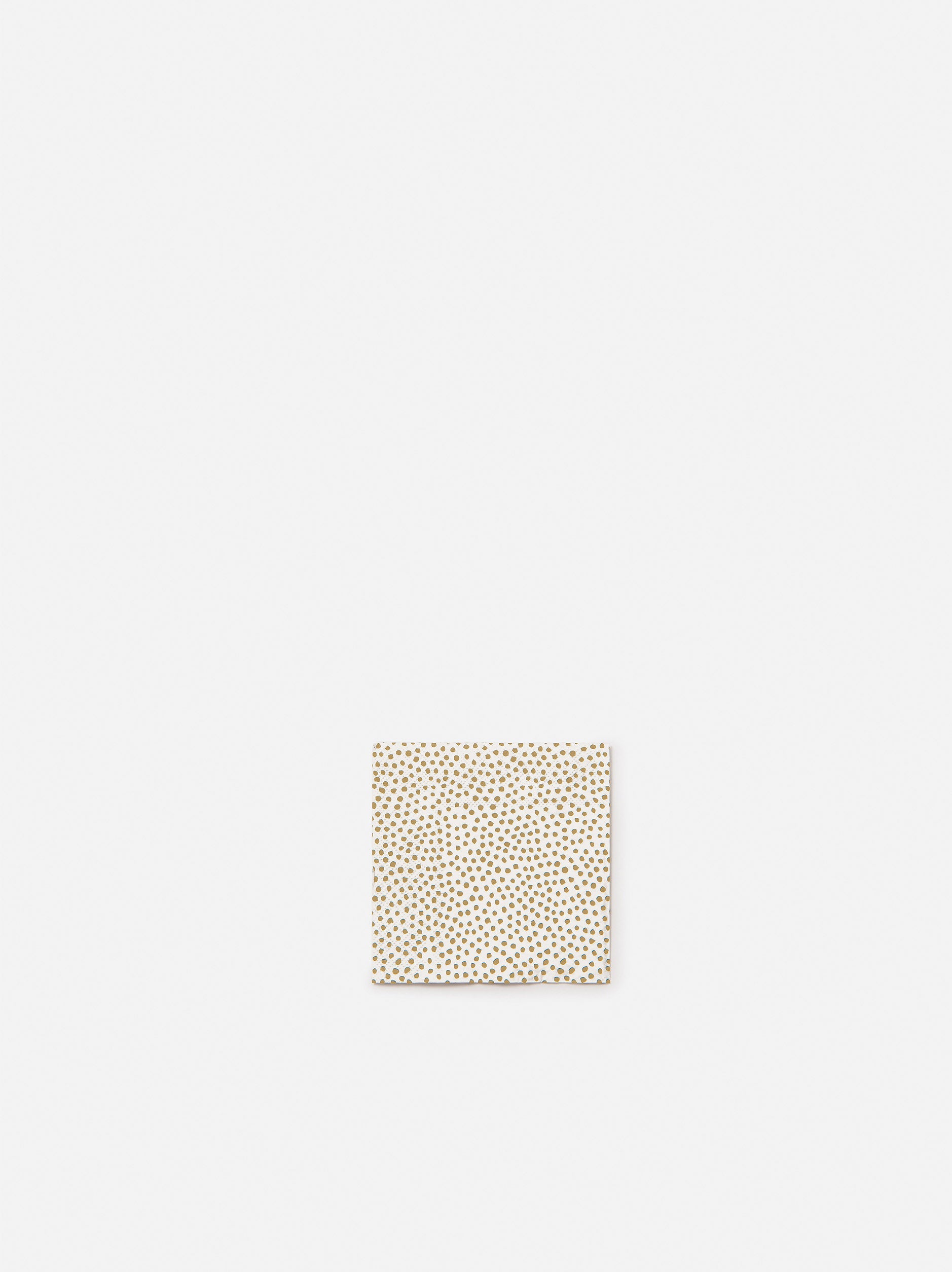 Pois Cocktail Napkin Pack/20 White/Mustard / 25x25cm