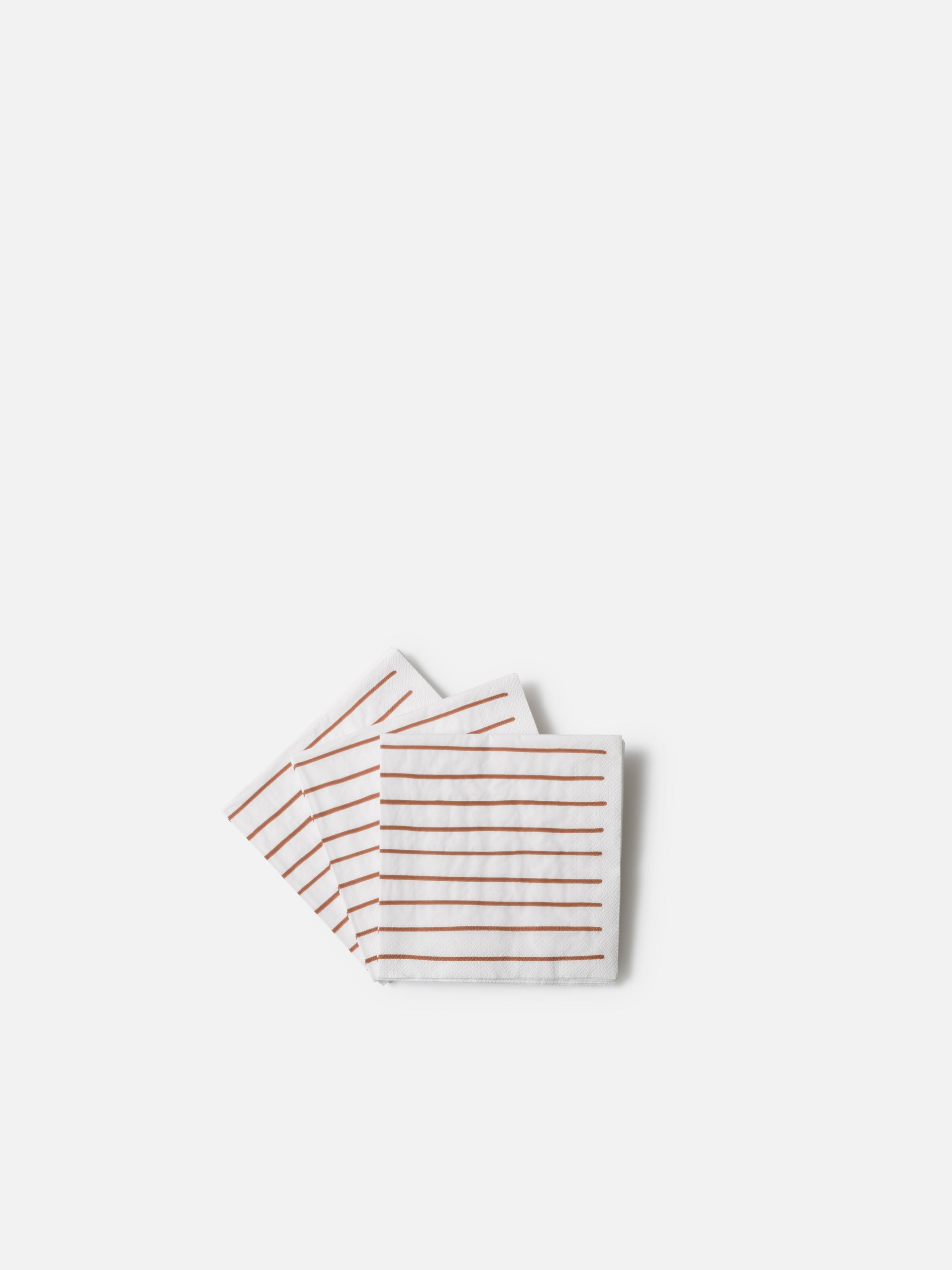 Stripe Cocktail Napkin Pack/20 White/Brick / Small