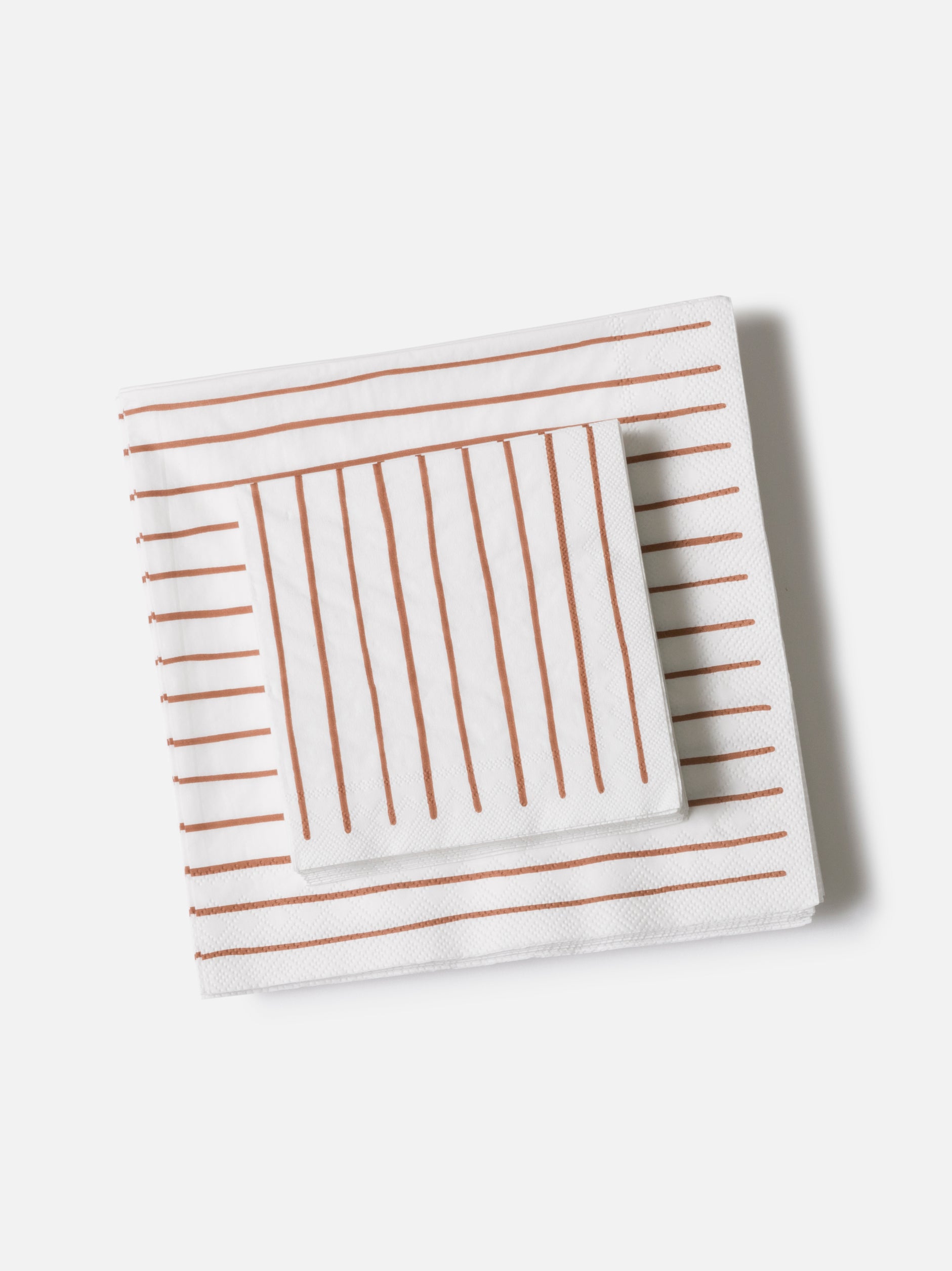 Stripe Cocktail Napkin Pack/20 White/Brick / Small