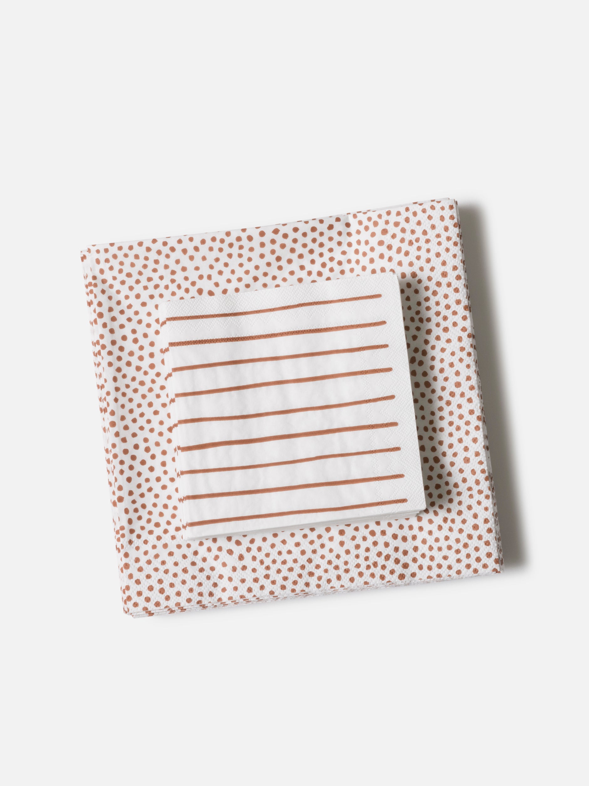 Stripe Cocktail Napkin Pack/20 White/Brick / Small