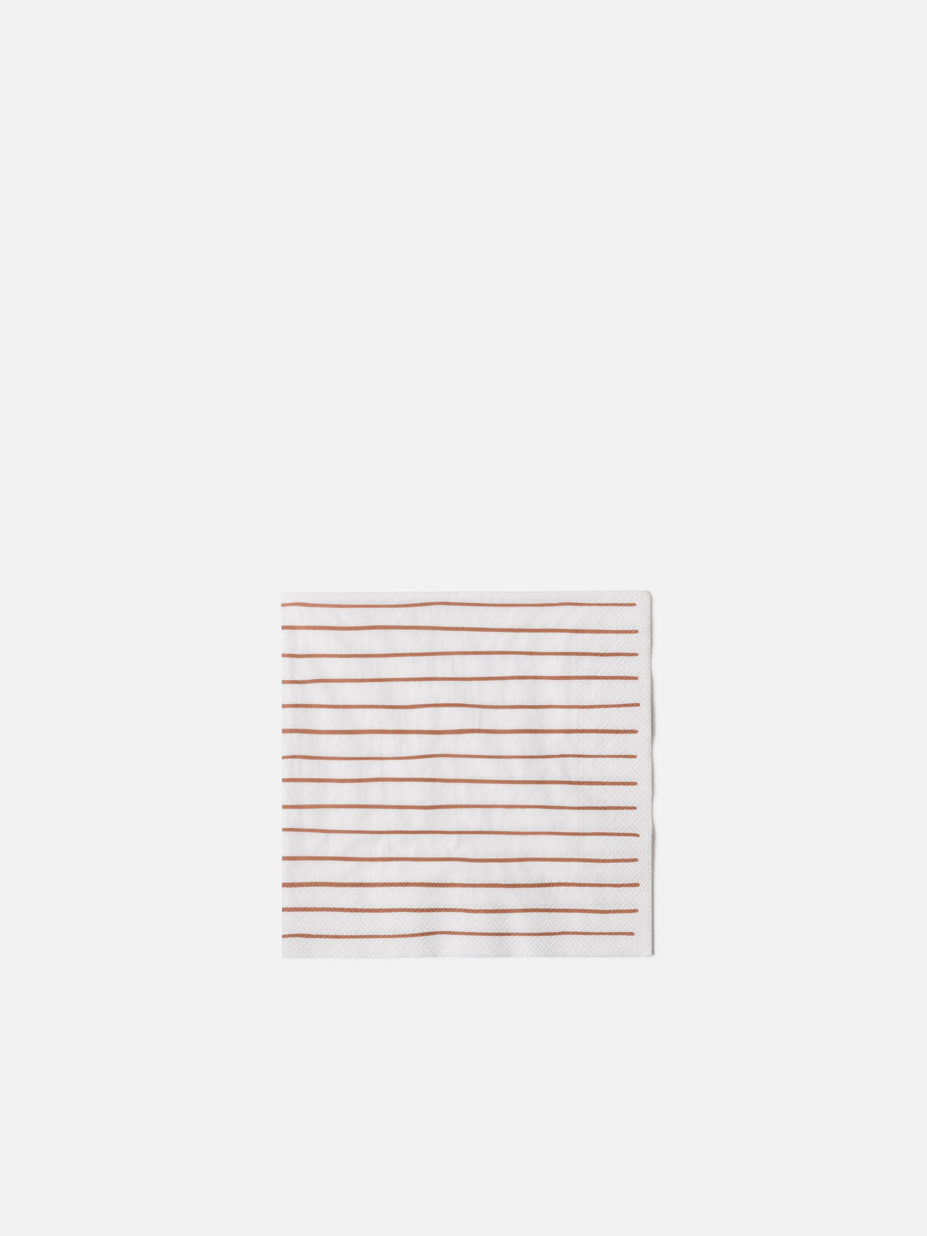 Stripe Dinner Napkin Pack/20 White/Brick / Large