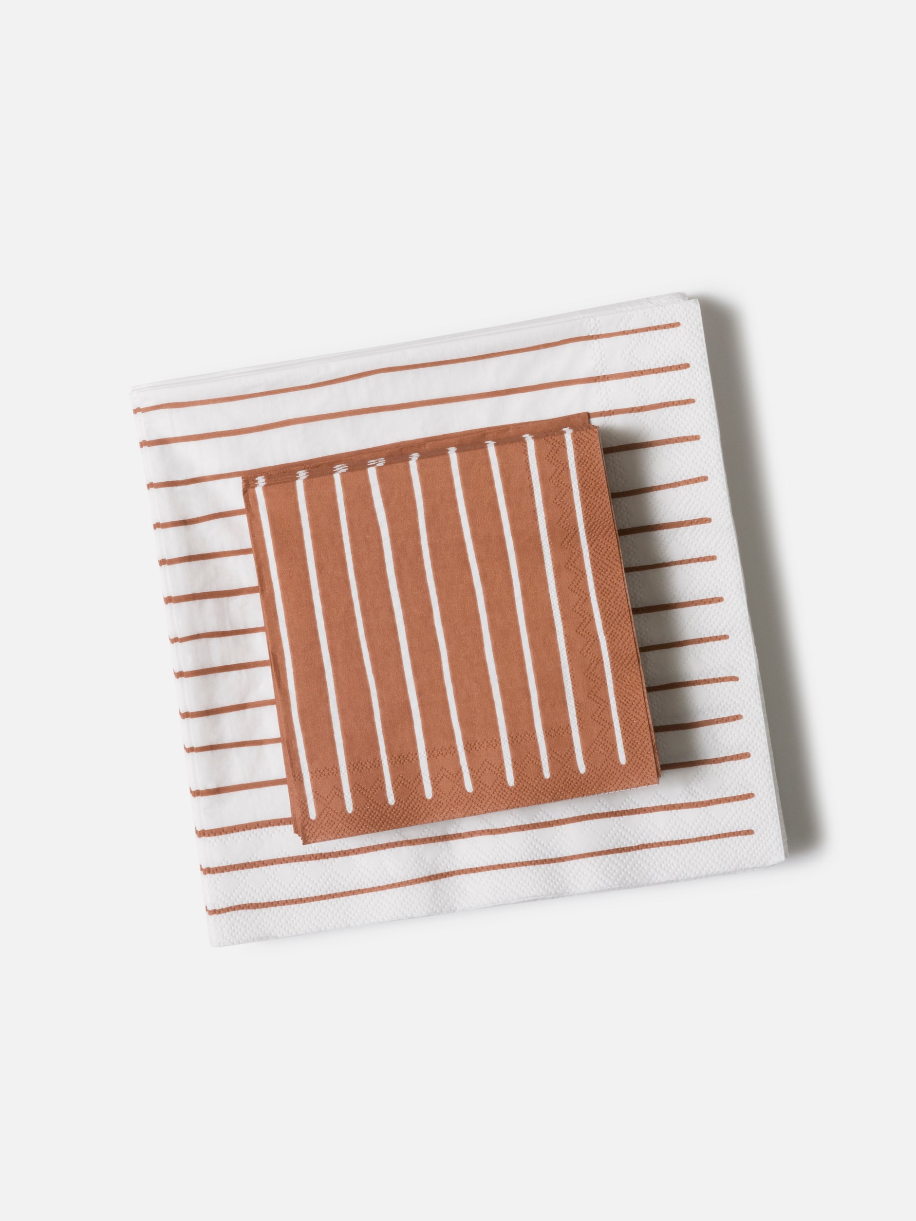 Stripe Dinner Napkin Pack/20 White/Brick / Large