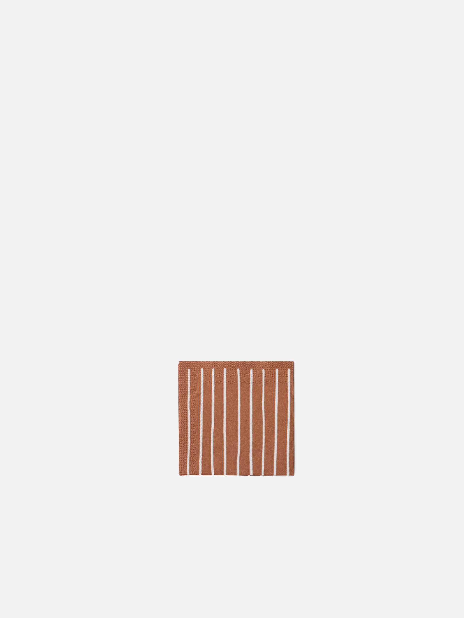 Stripe Cocktail Napkin Pack/20 Brick/White / Small