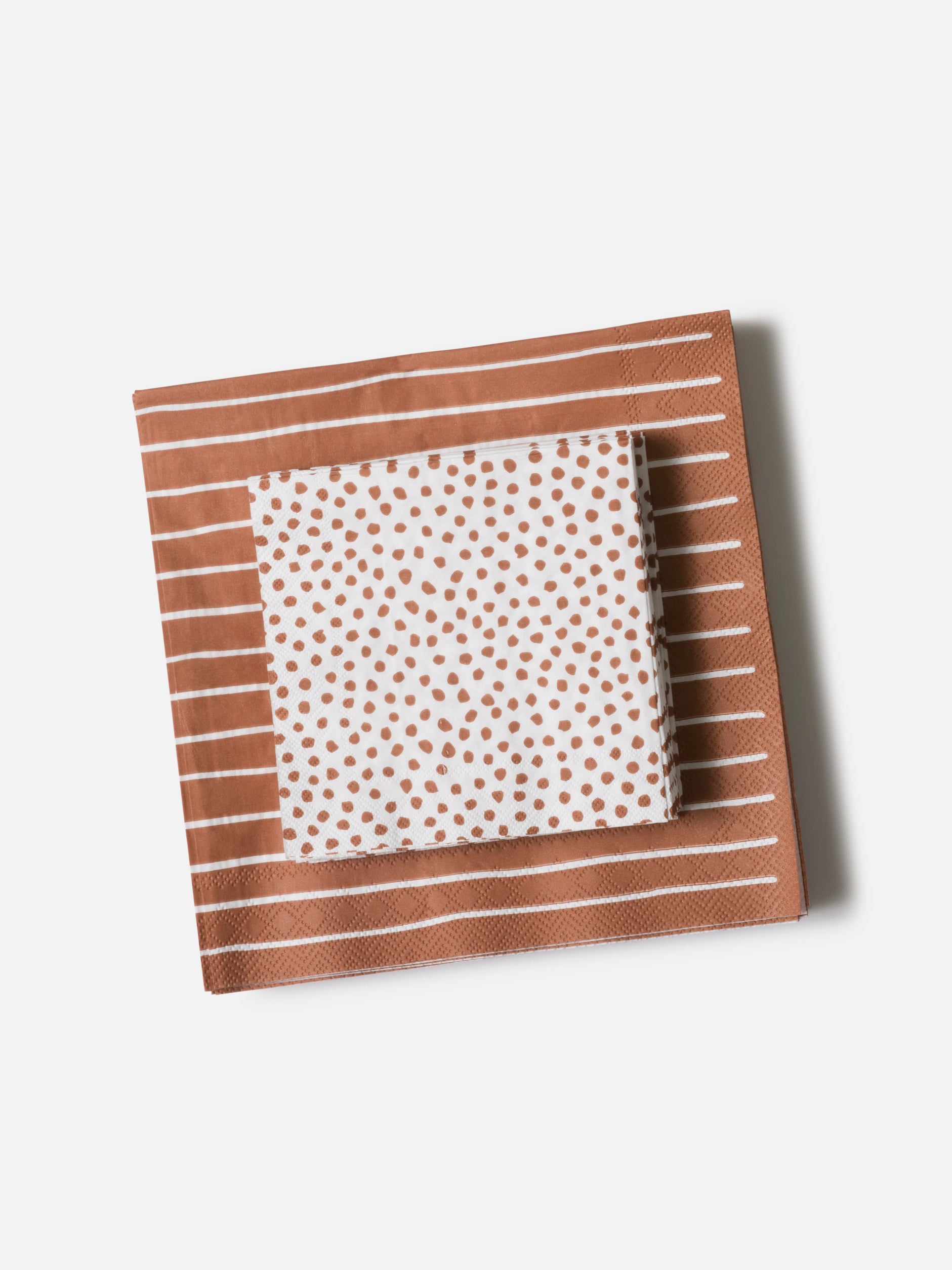 Stripe Dinner Napkin Pack/20 Brick/White / Large