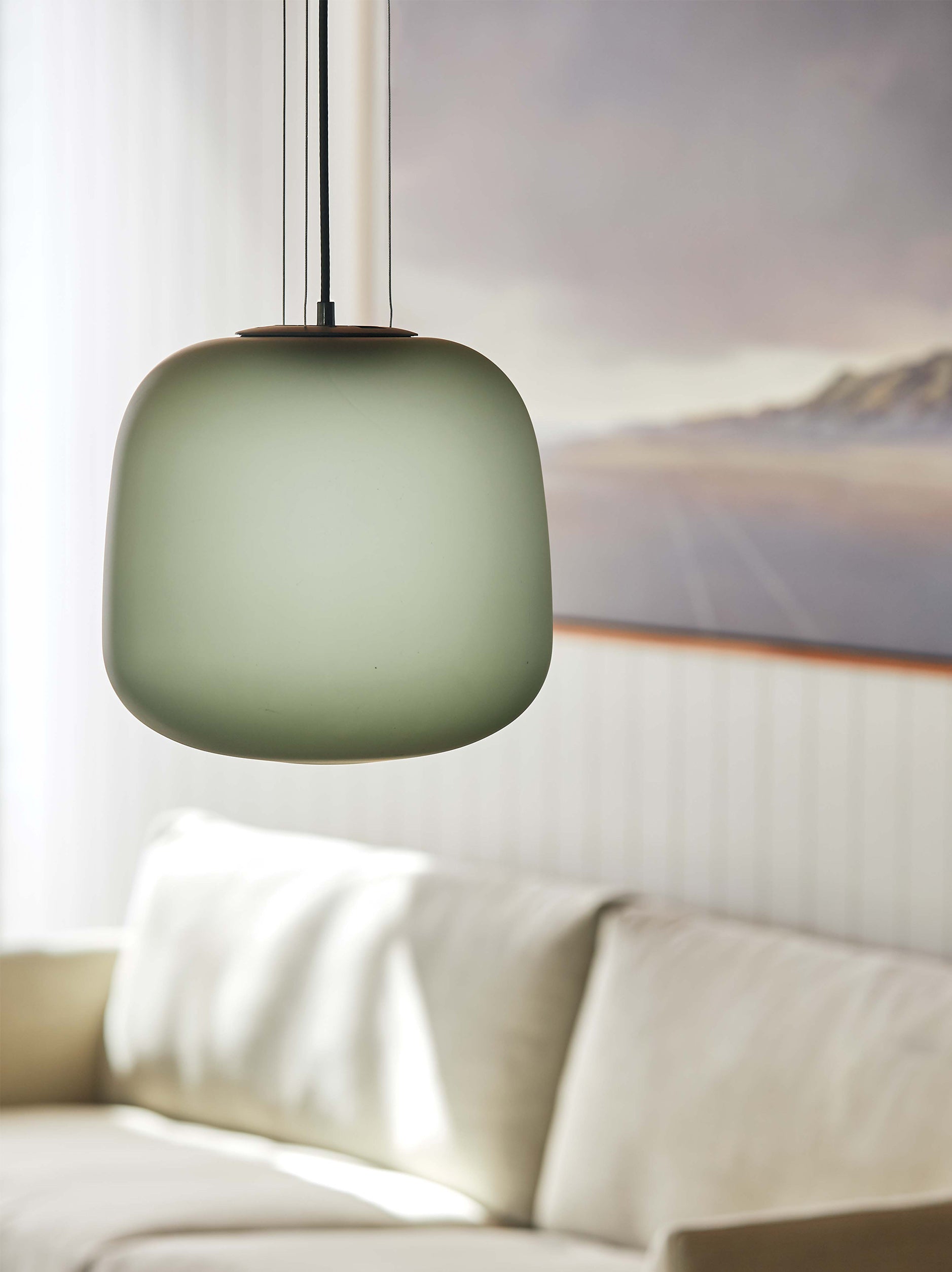 AB Pendant Light Frosted Smoke Grey/Green / Large