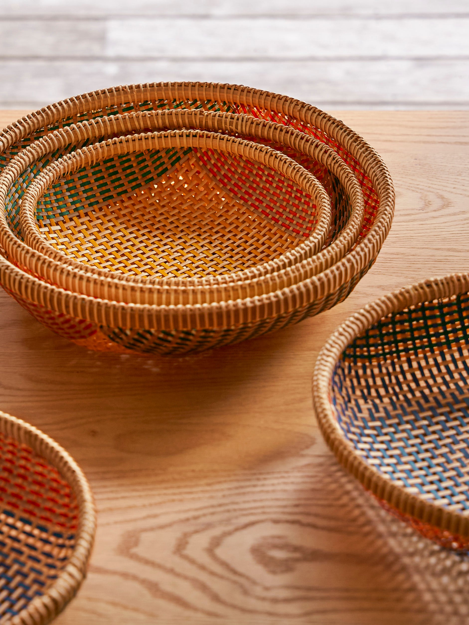 Thao Woven Basket Yellow/Multi / Medium