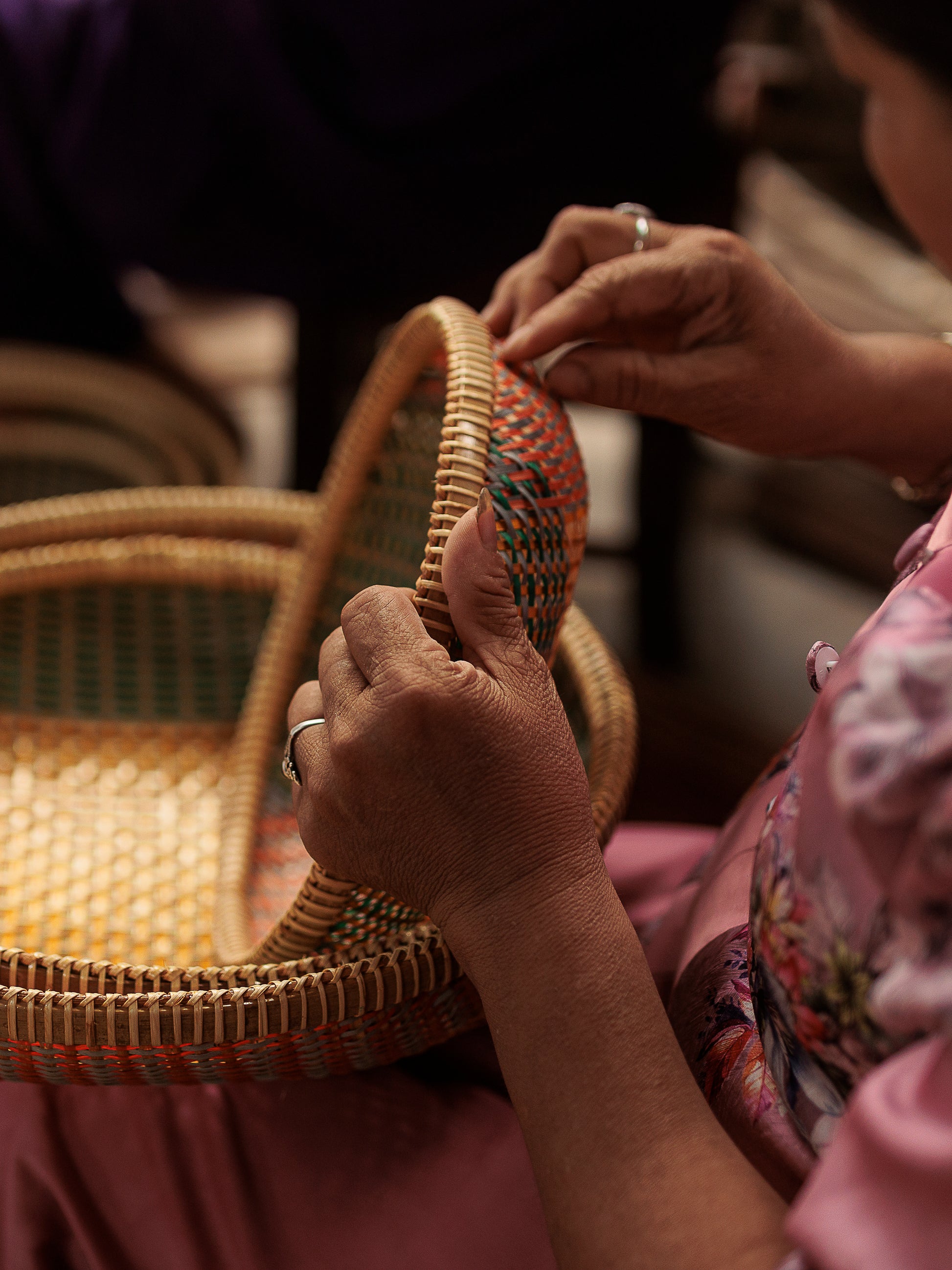 Thao Woven Basket Yellow/Multi / Medium