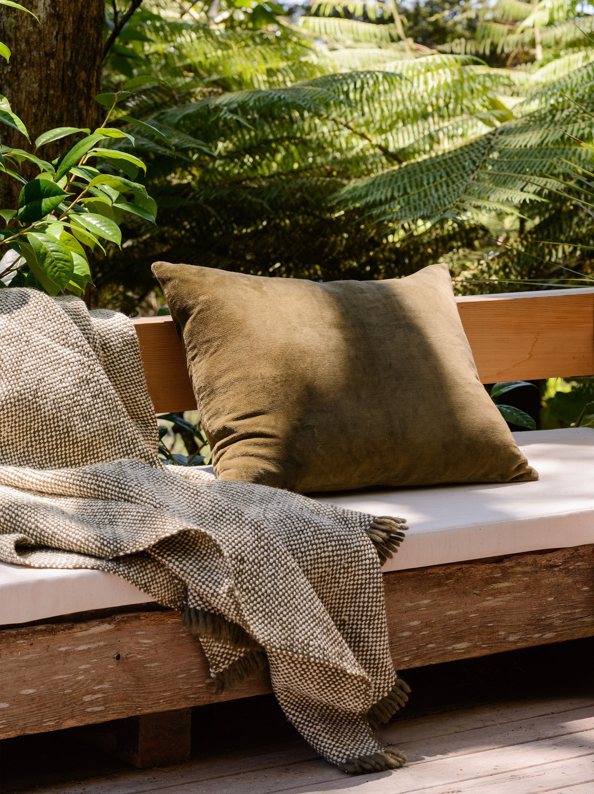 Cotton Velvet Cushion Cover Ivy / 55x45cm