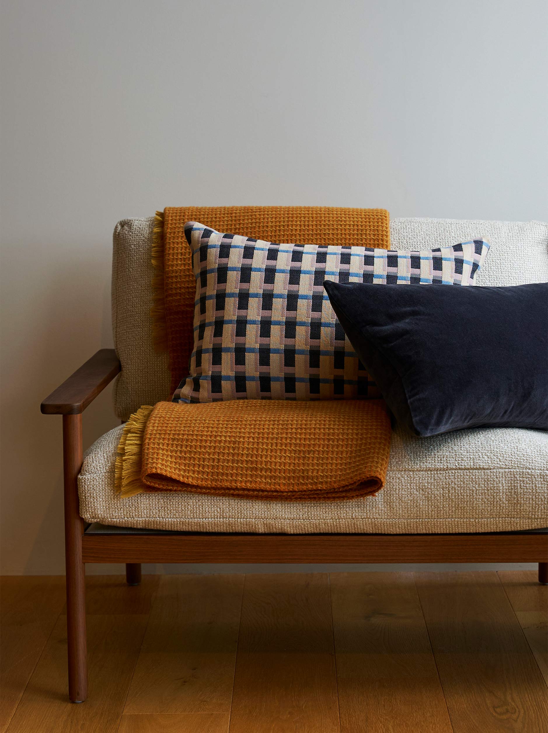 Velvet Cushion Cover Blue Black / 60x40cm