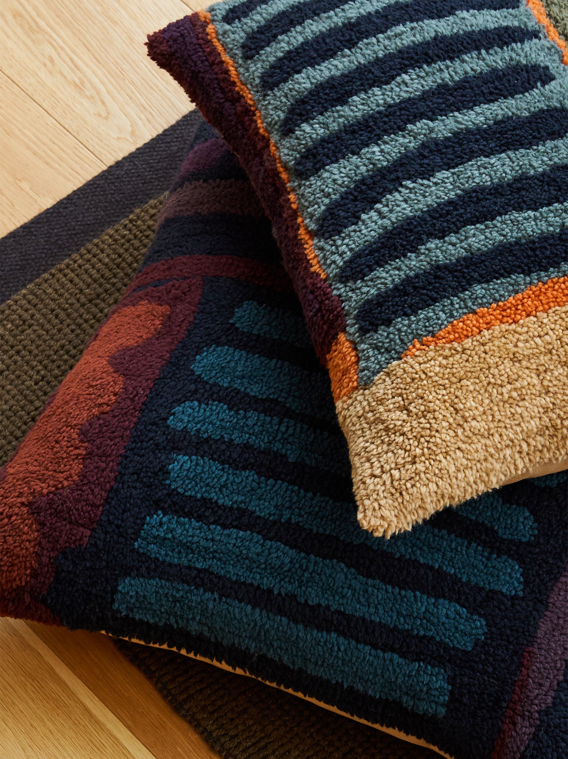 Magnus Woollen Floor Cushion Cover Multi / 65x65cm