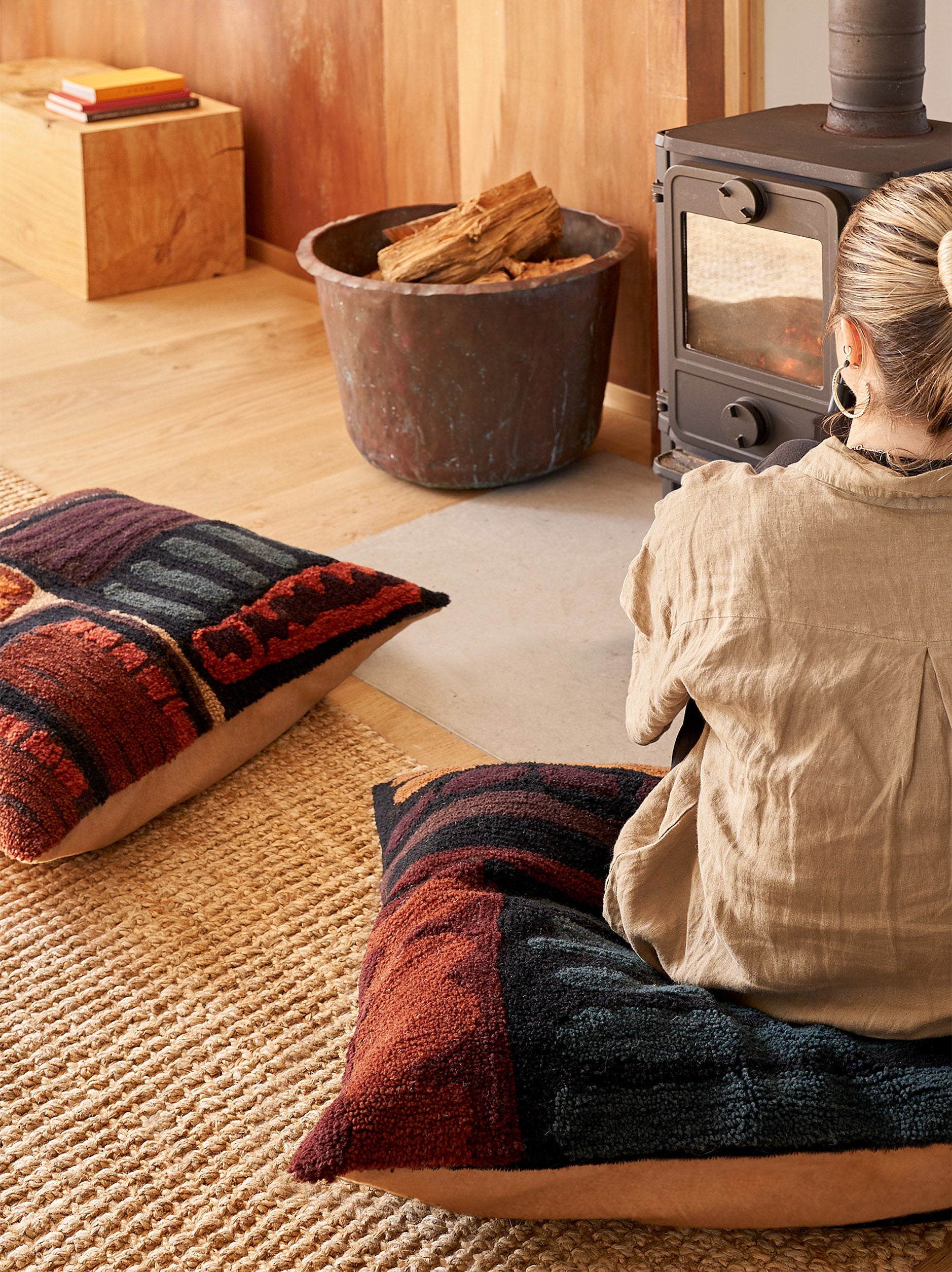 Magnus Woollen Floor Cushion Cover Multi / 65x65cm