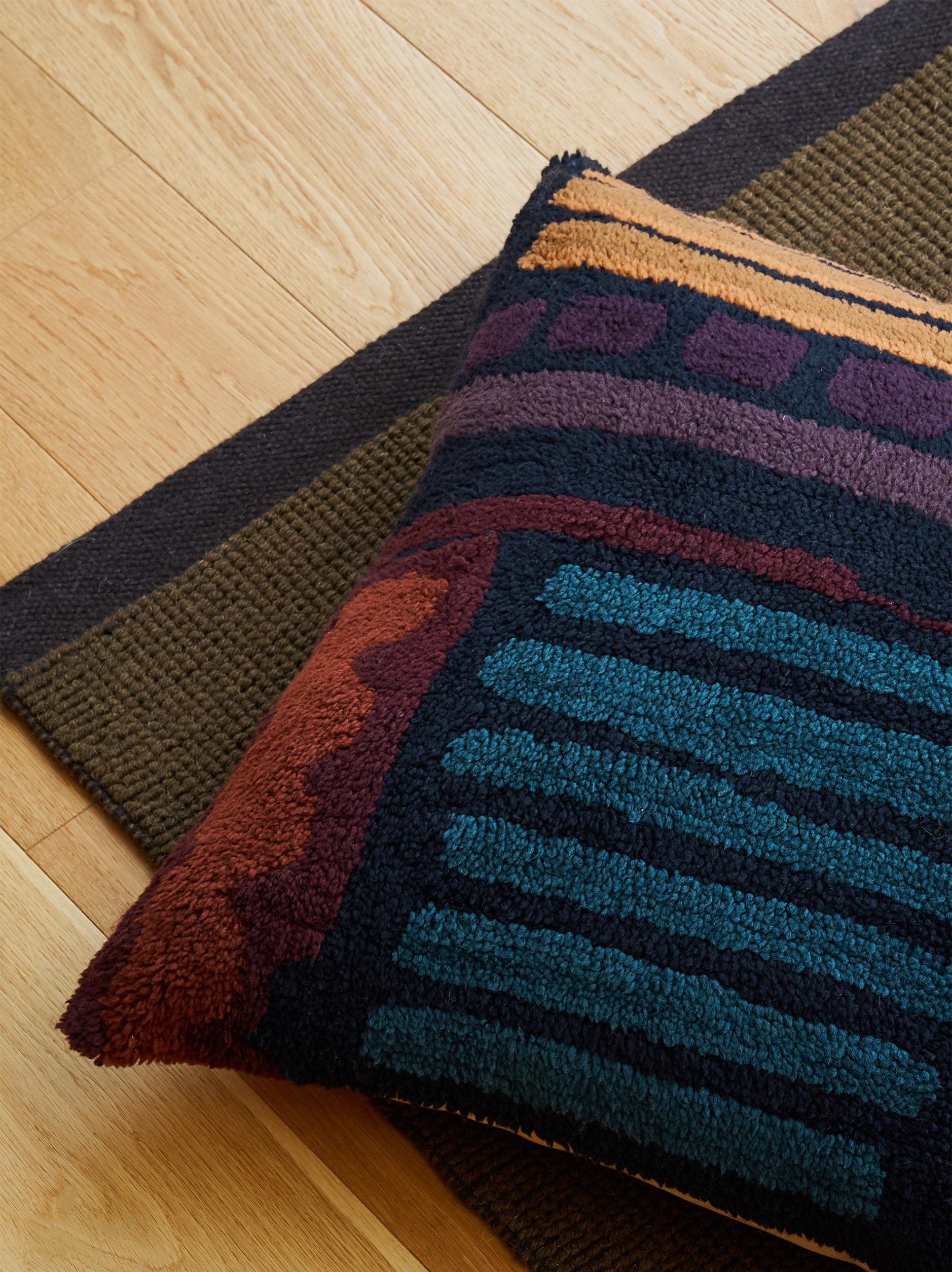 Magnus Woollen Floor Cushion Cover Multi / 65x65cm