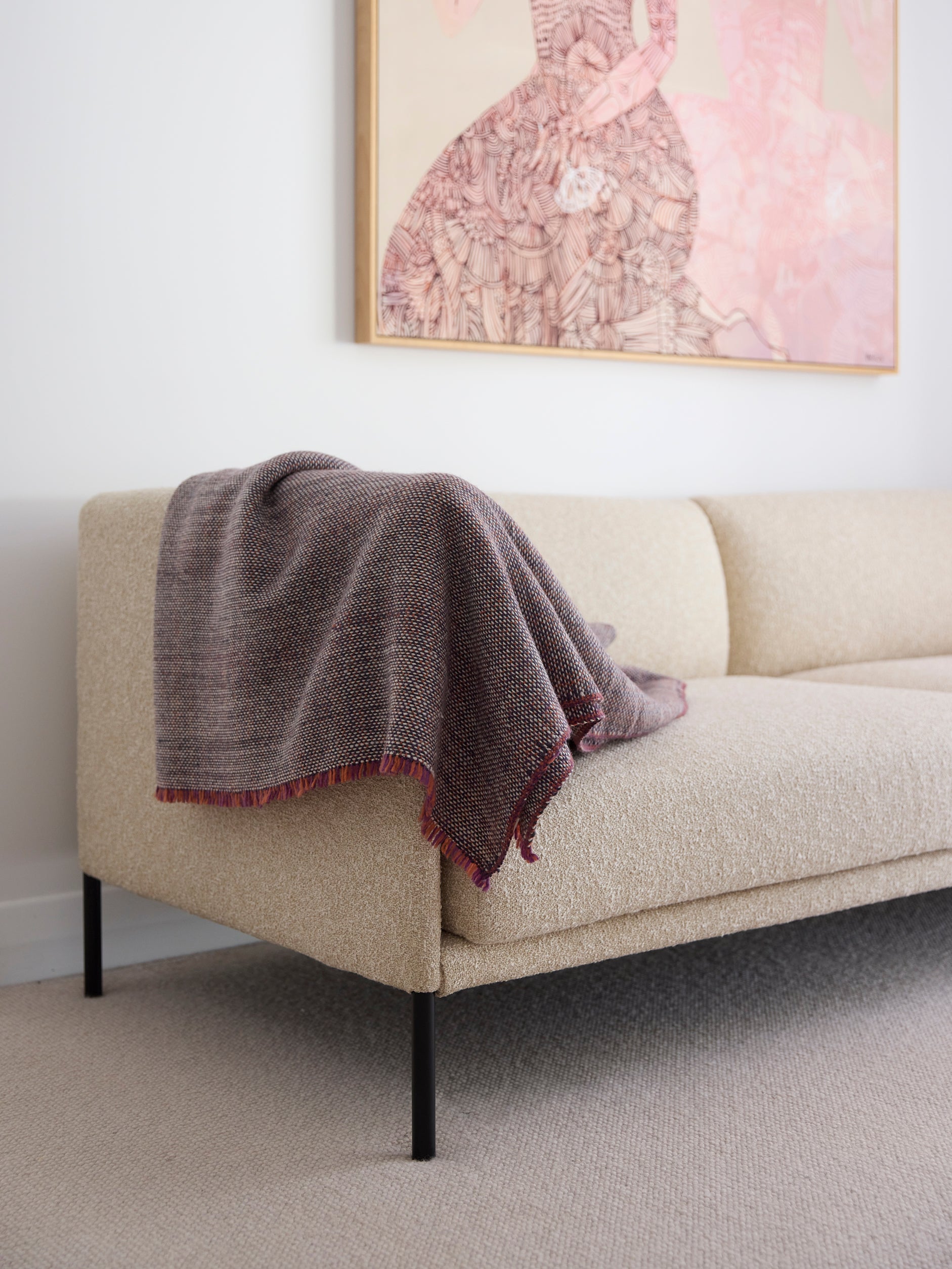 Misto Blanket Navy/Persimmon / 160x210cm