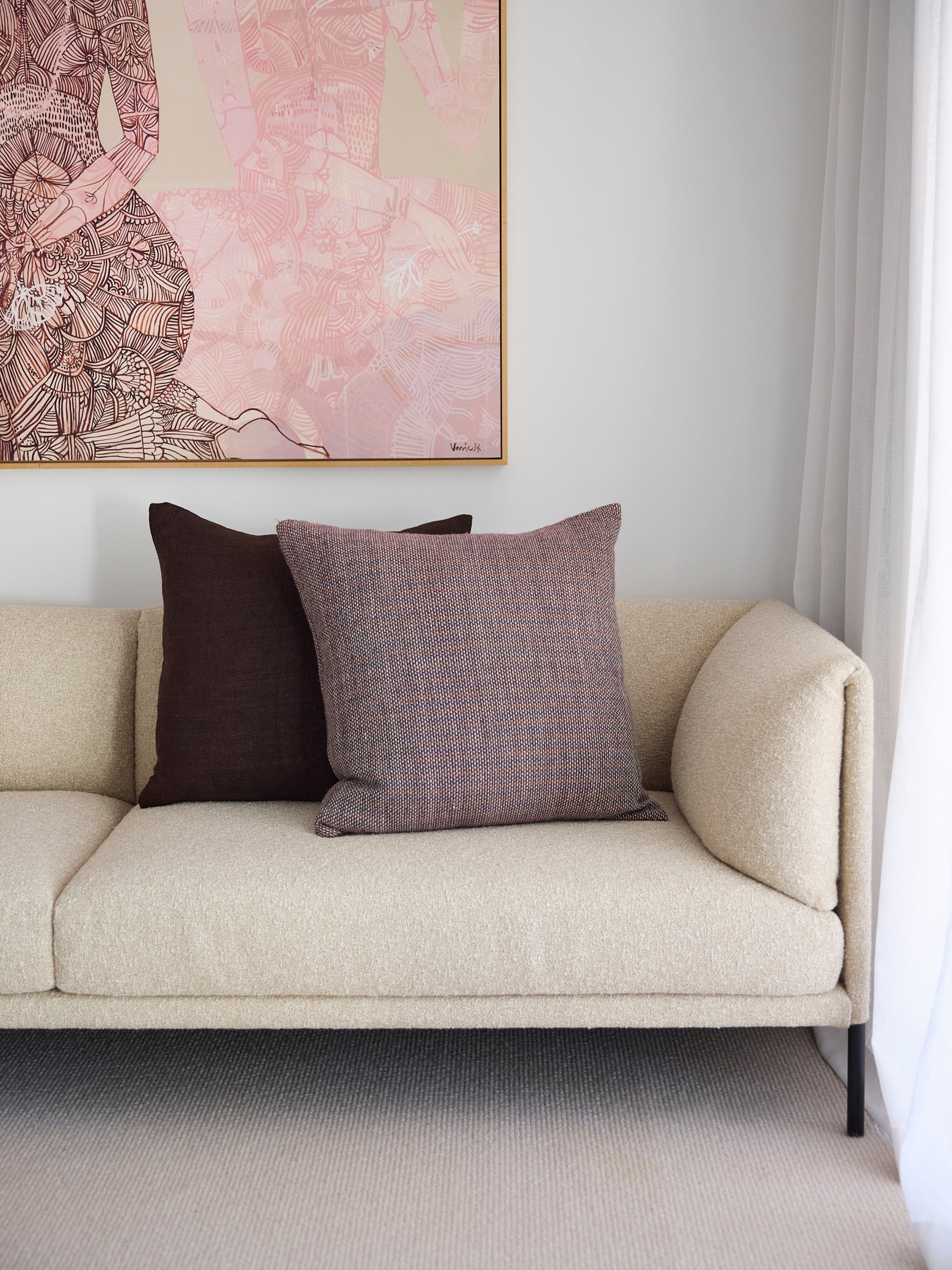 Misto Cushion Cover Navy/Persimmon / 60x60cm