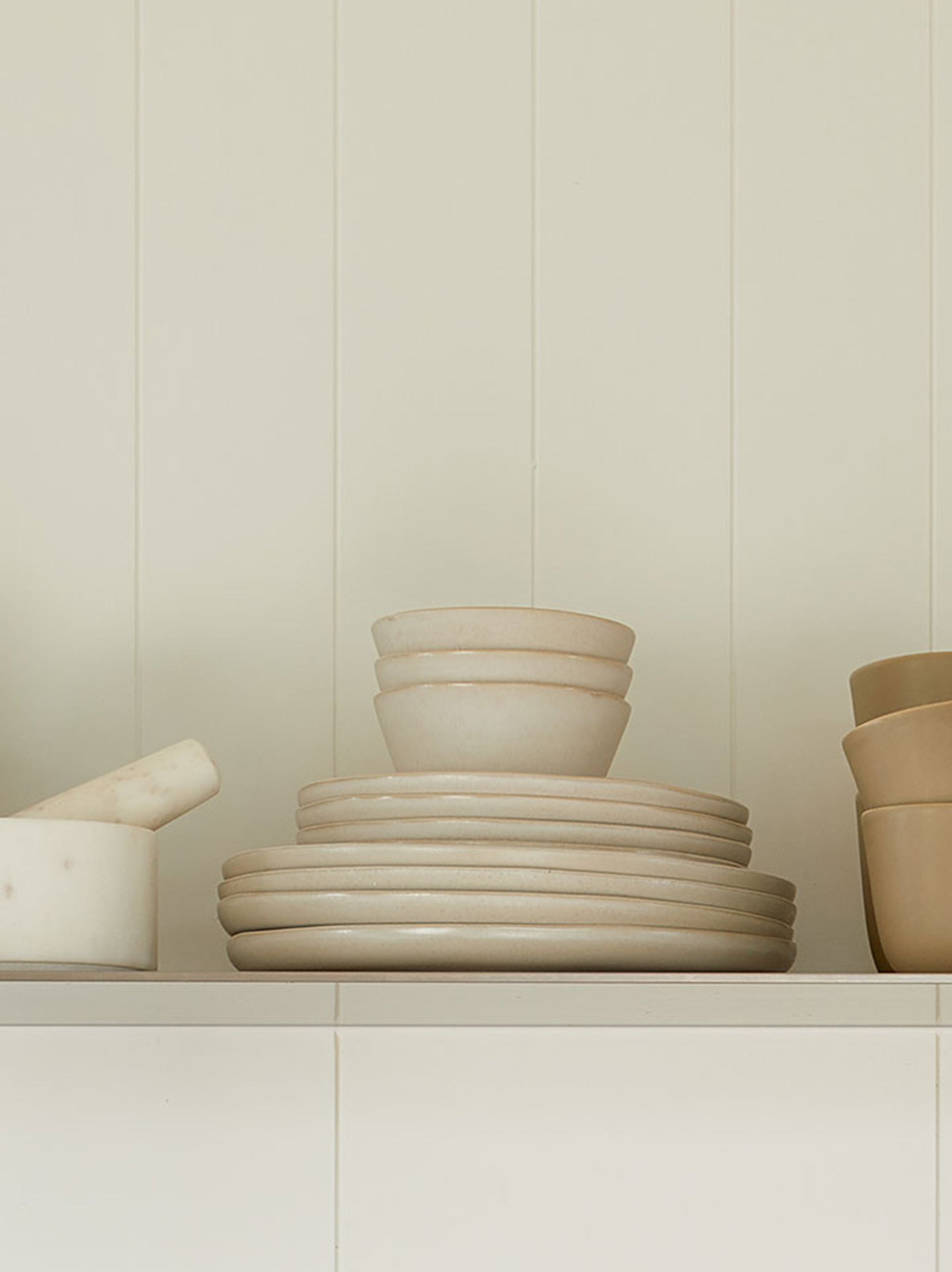 Finch Dinner Plate Set/4 White/Natural / 28cmdia