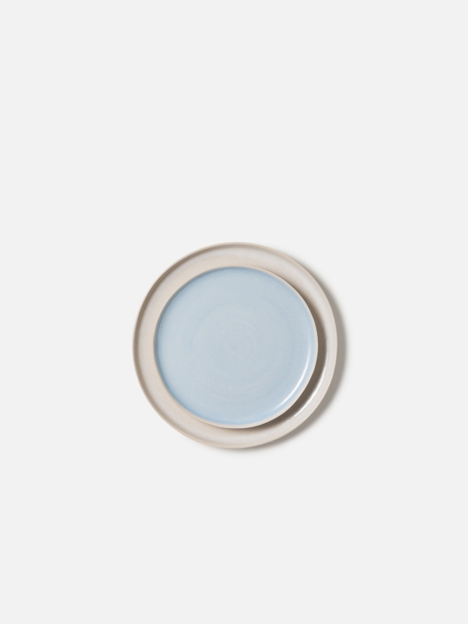 Finch Side Plate Set/4 Blue/Natural / 22cmdia