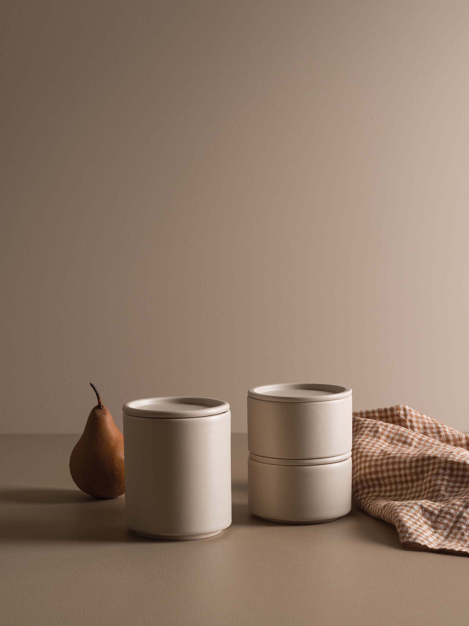 Bower Ceramic Canister Oat / Small