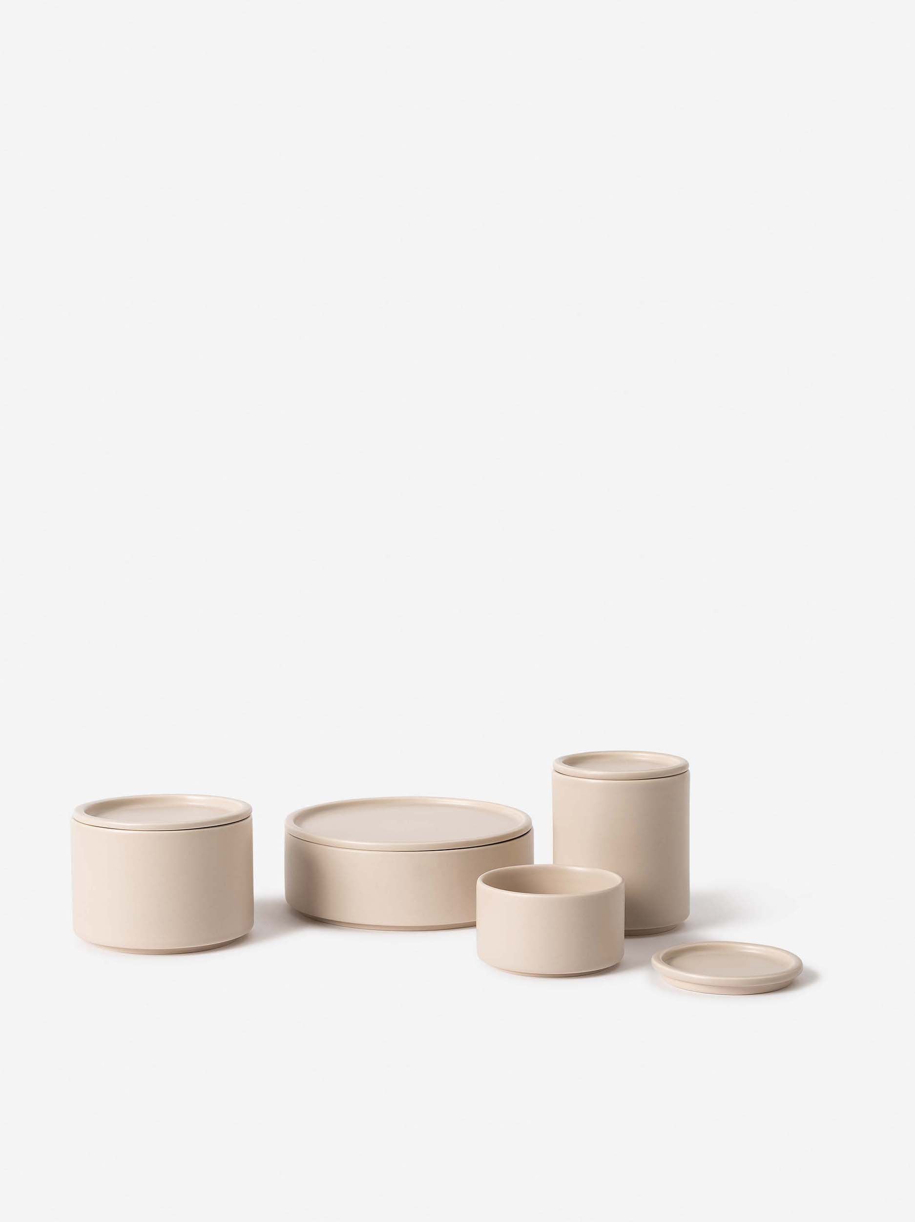 Bower Ceramic Canister Oat / Small