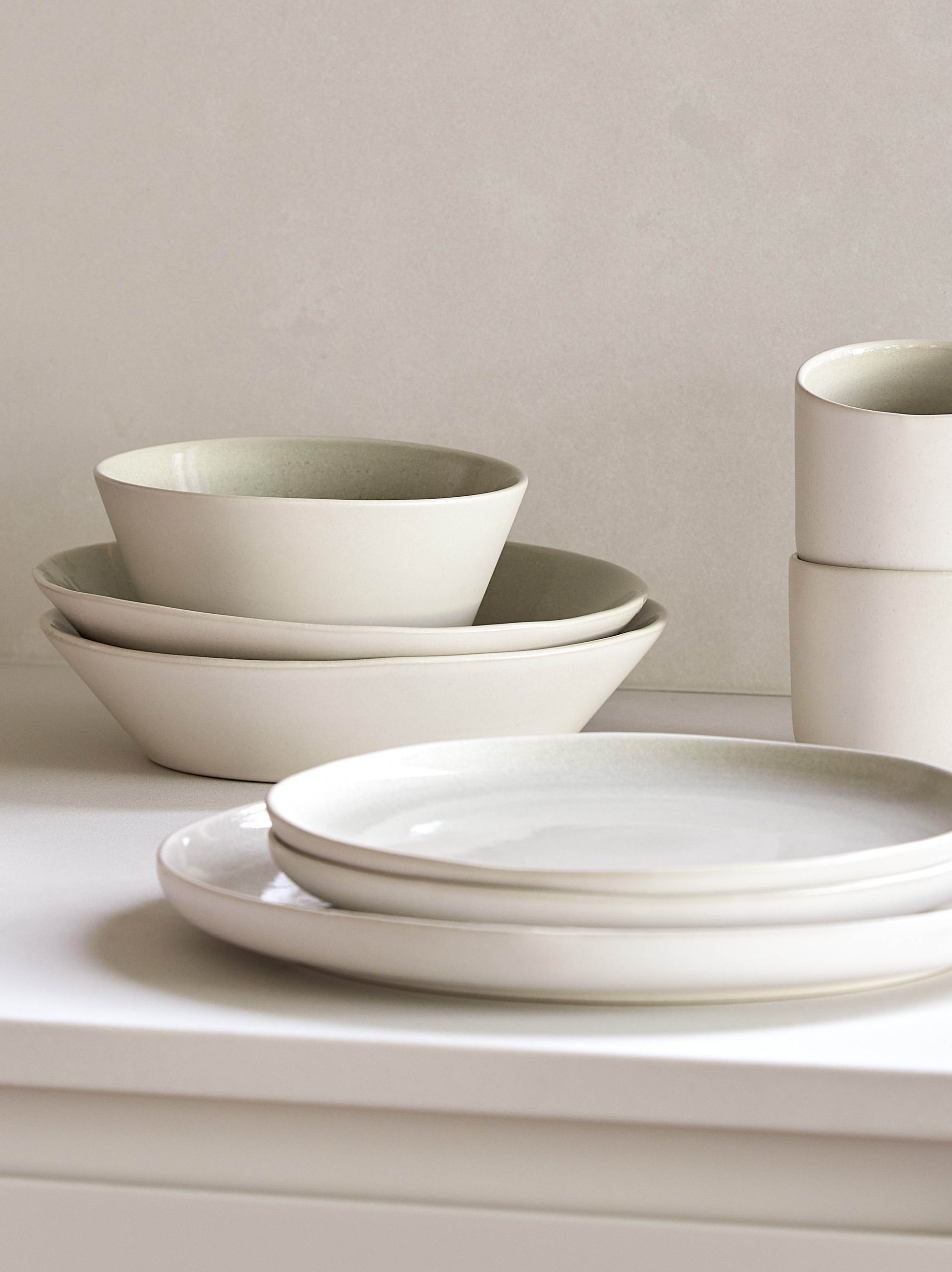 Finch Pasta Bowl Set/4 Green/Natural / One Size