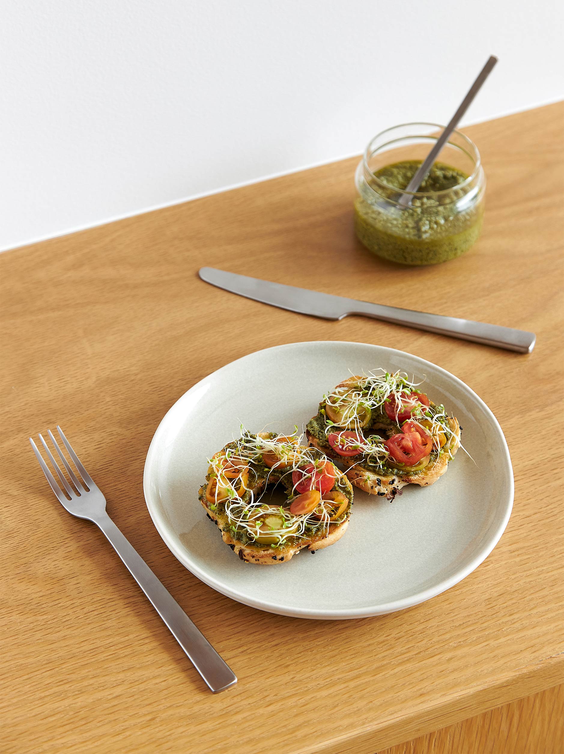 Finch Side Plate Set/4 Green/Natural / 22cmdia