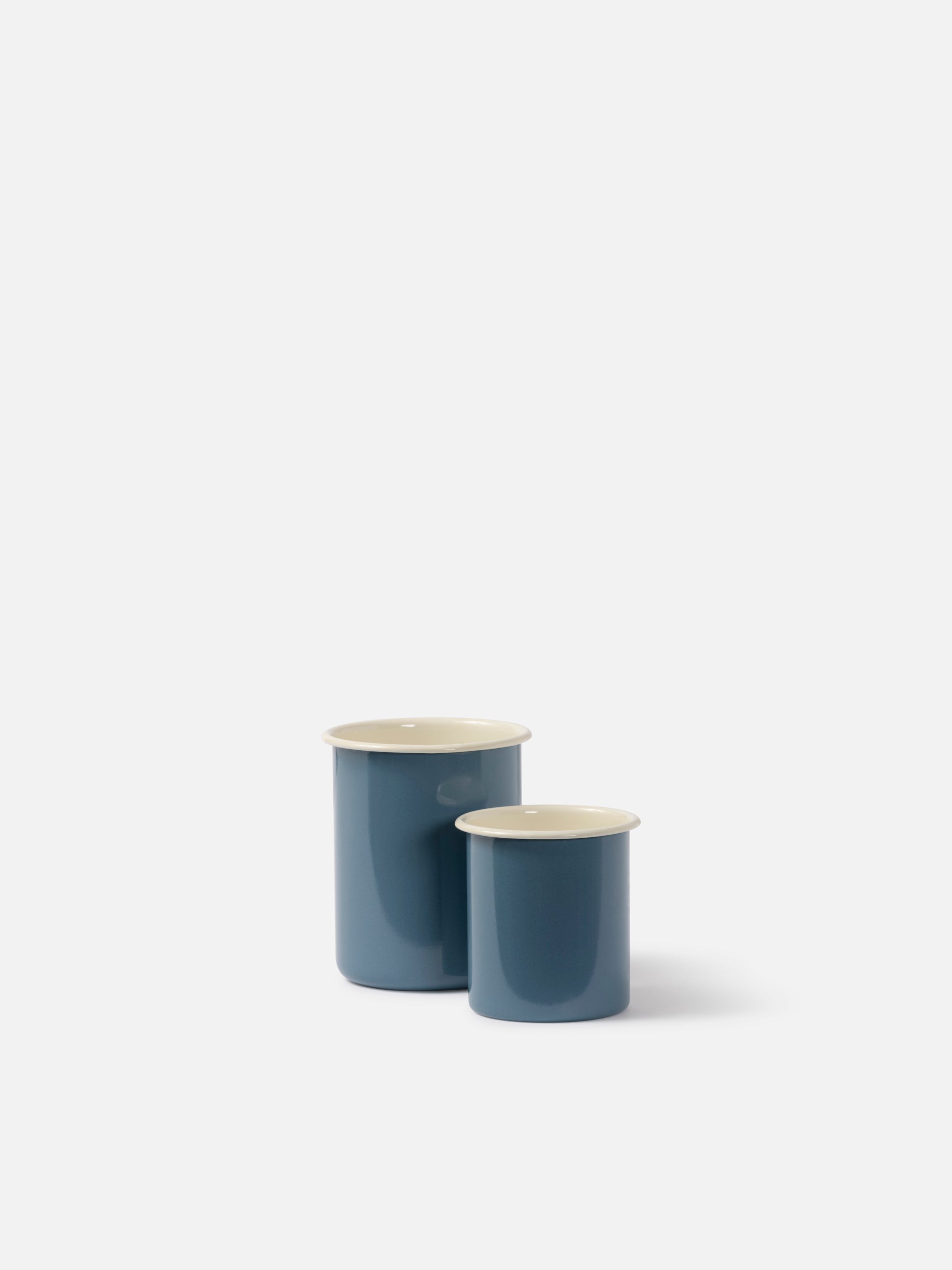 Enamel Utensil Holder Navy/Cream / Small