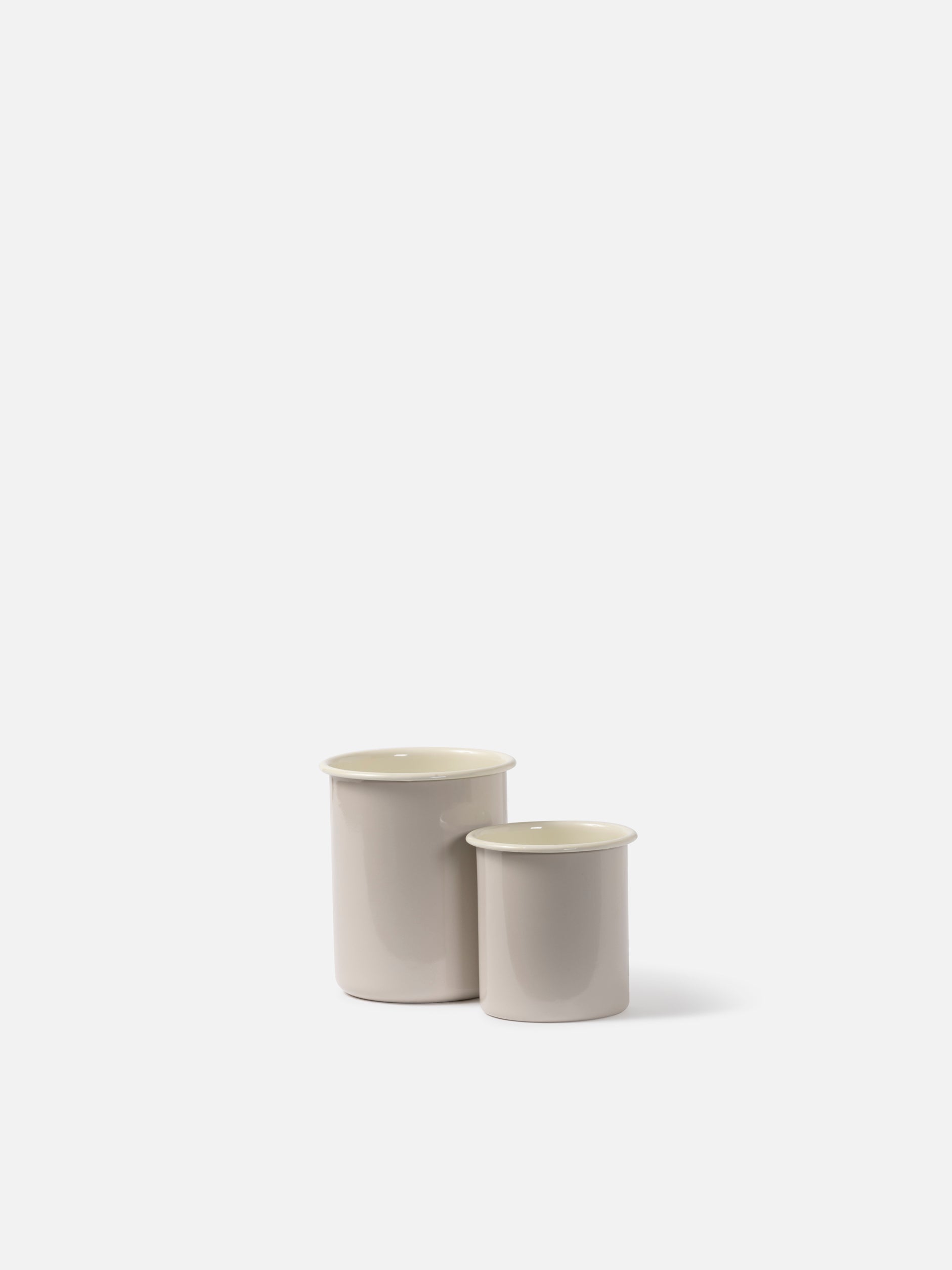 Enamel Utensil Holder Light Grey/Cream / Large