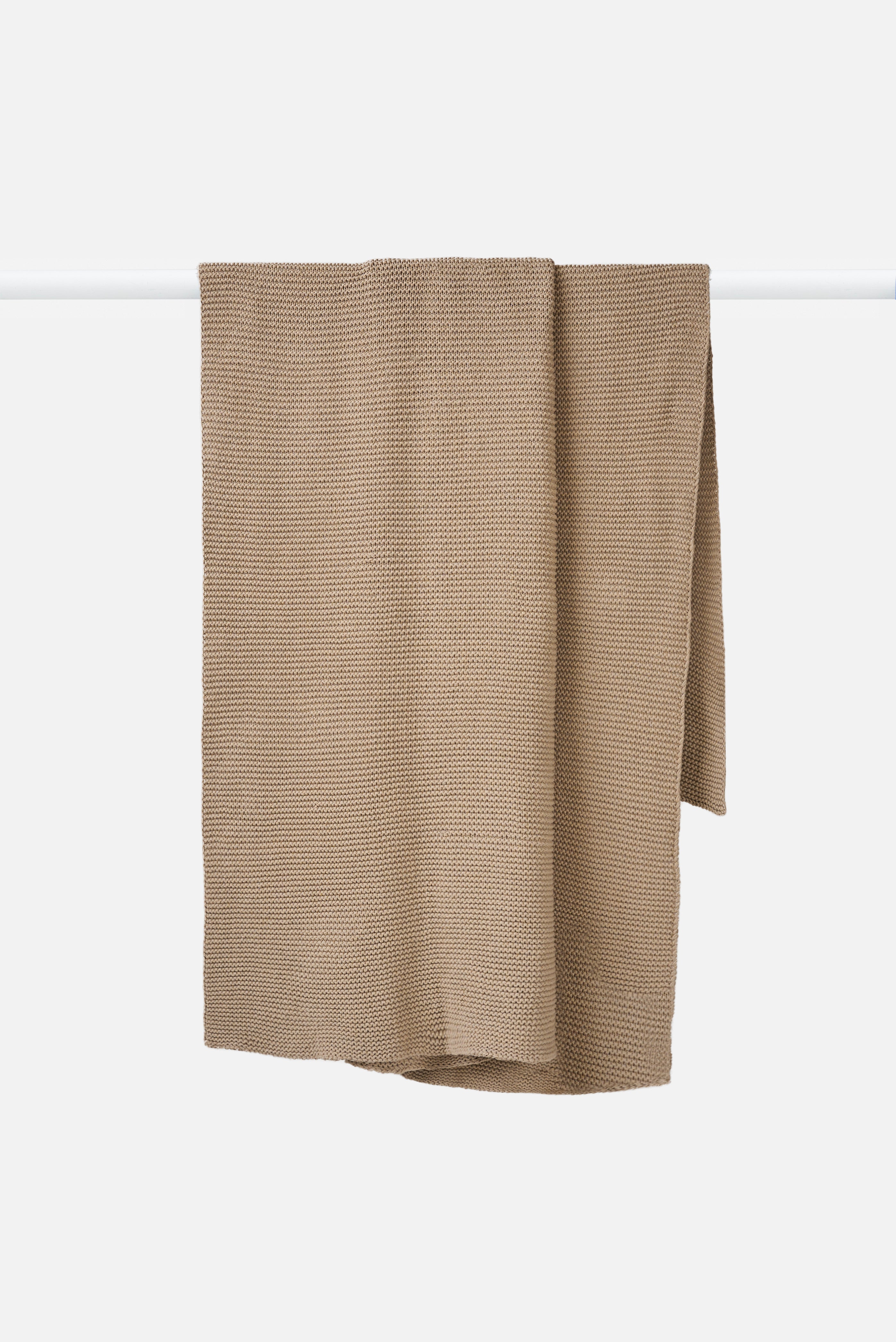 Purl Knit Throw Beige / 180x140cm