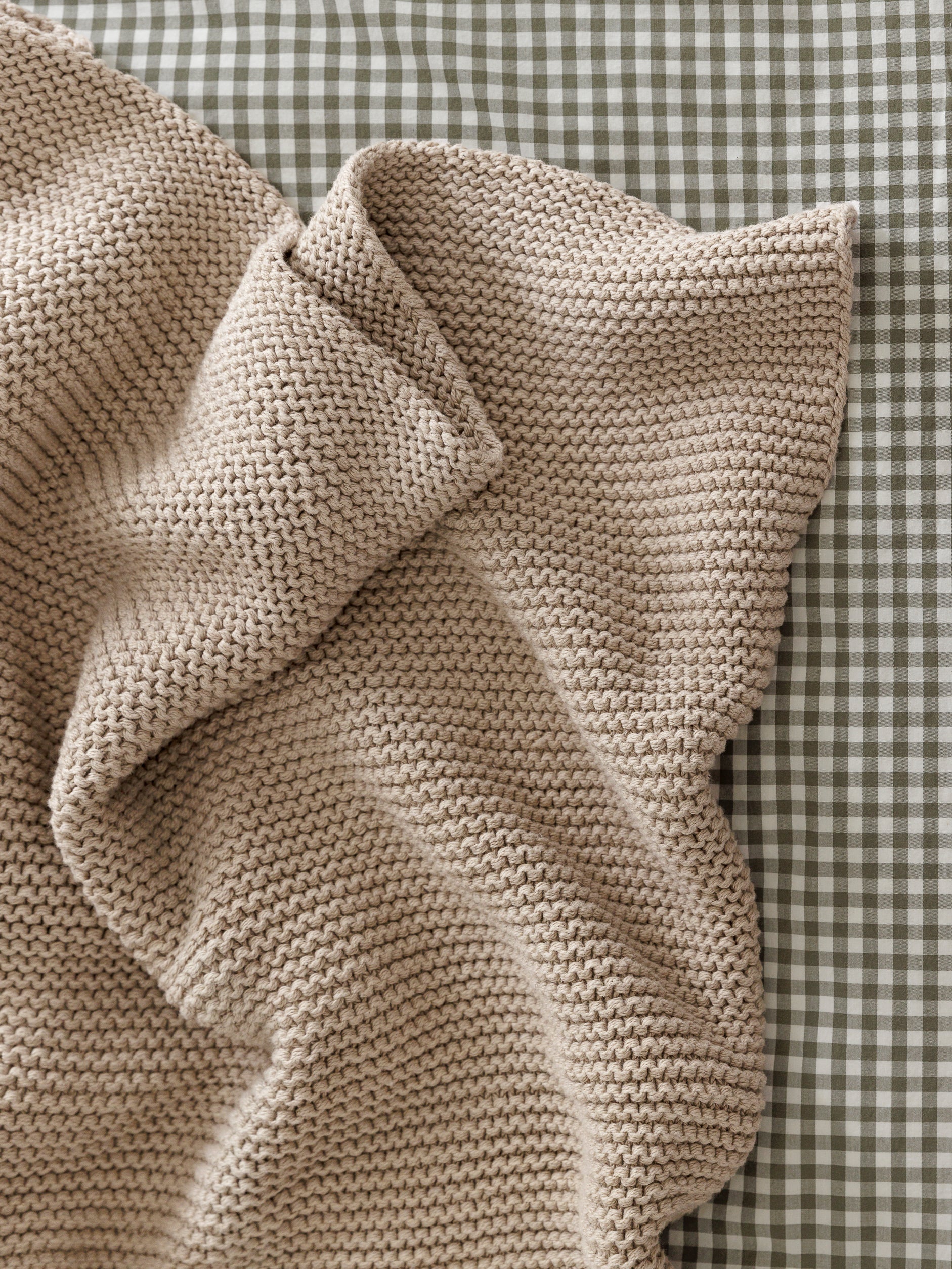 Purl Knit Throw Beige / 180x140cm