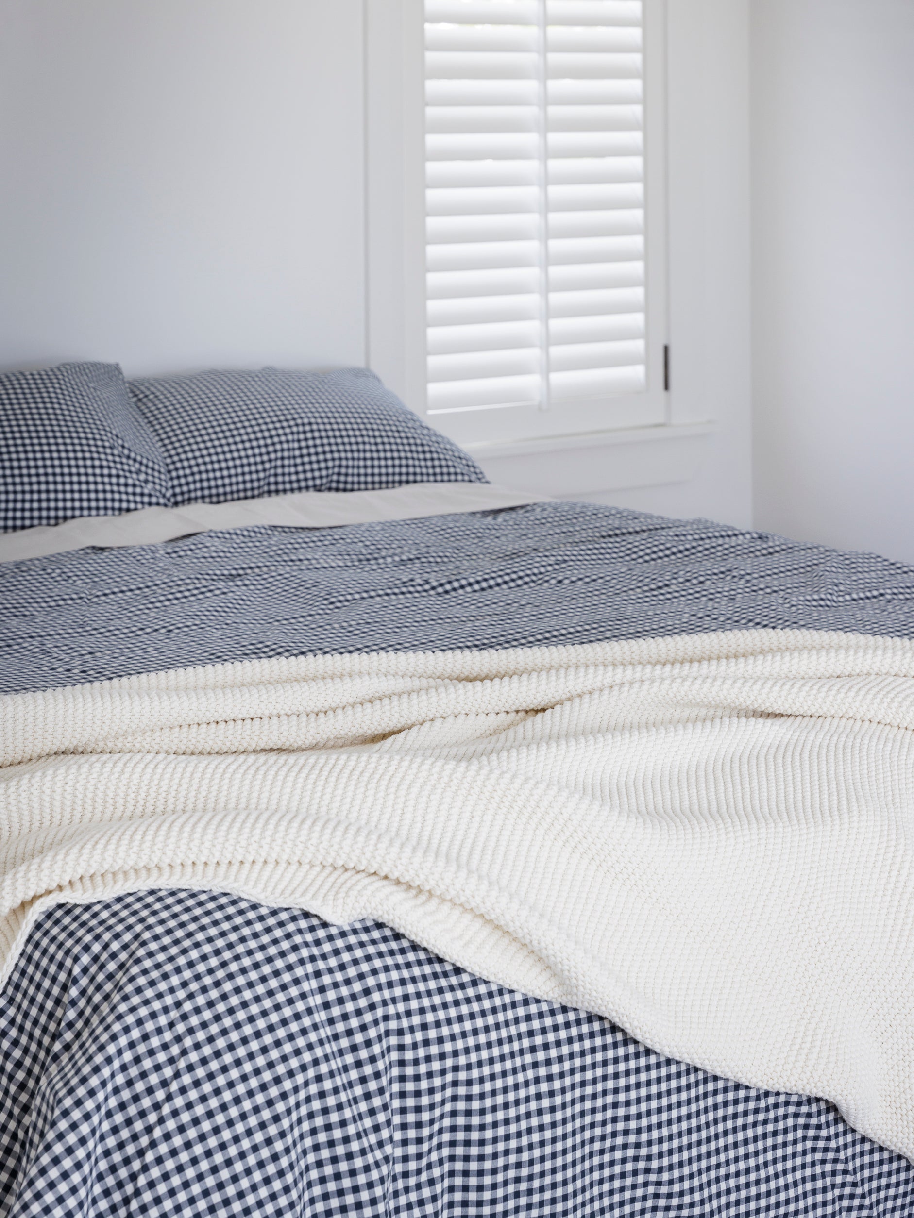 Purl Knit Throw Ivory / 180x140cm