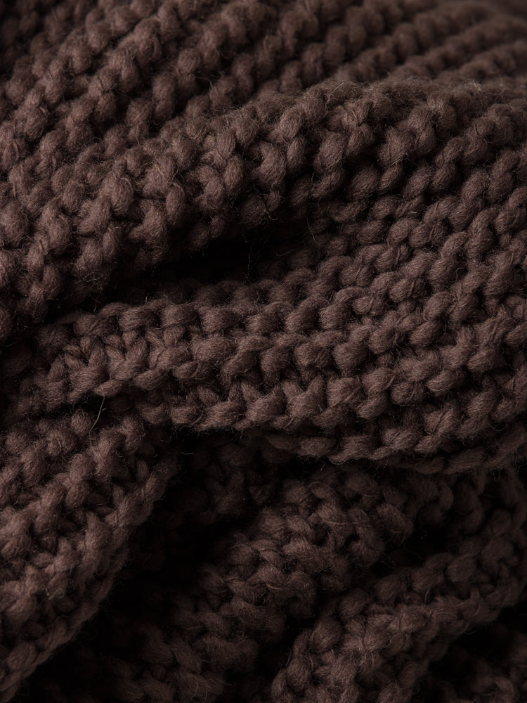 Wool Purl Knit Throw Cocoa Cocoa / 140x180cm