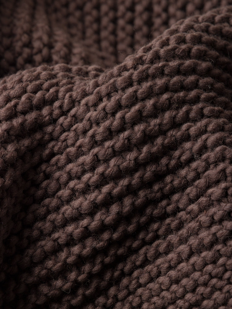 Wool Purl Knit Throw Cocoa Cocoa / 140x180cm