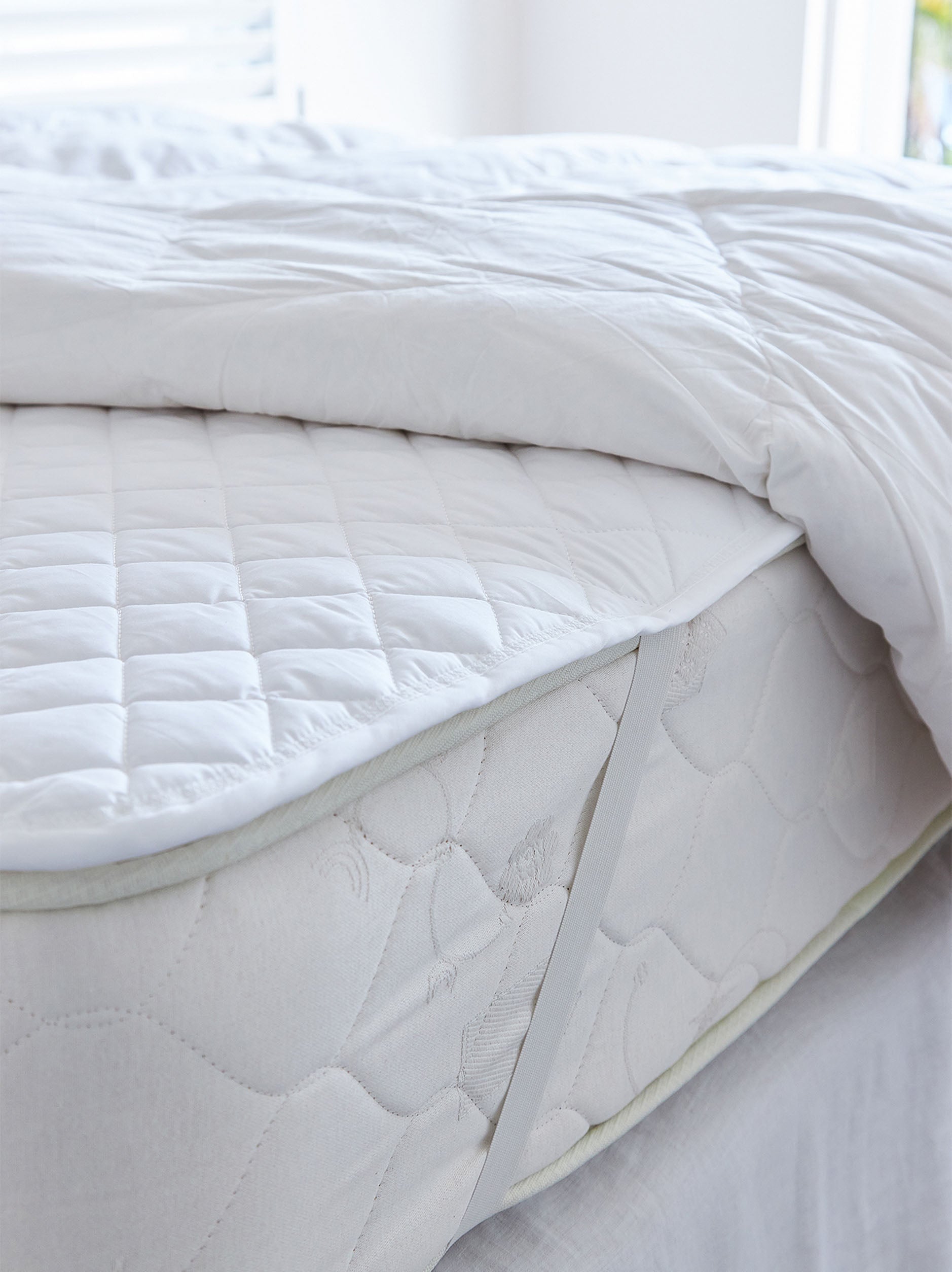 Organic Cotton Mattress Protector White / King
