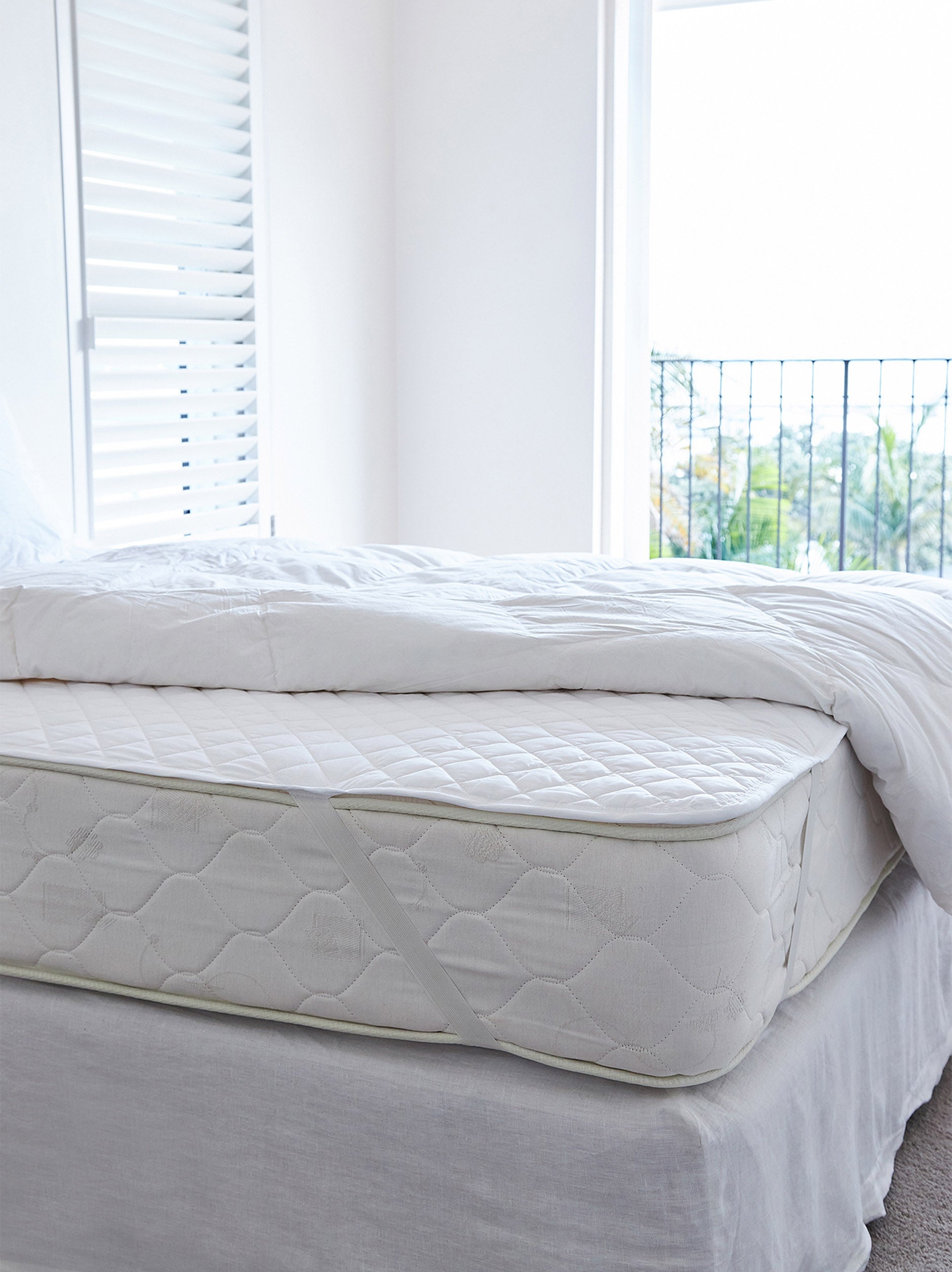 Organic Cotton Mattress Protector White / King