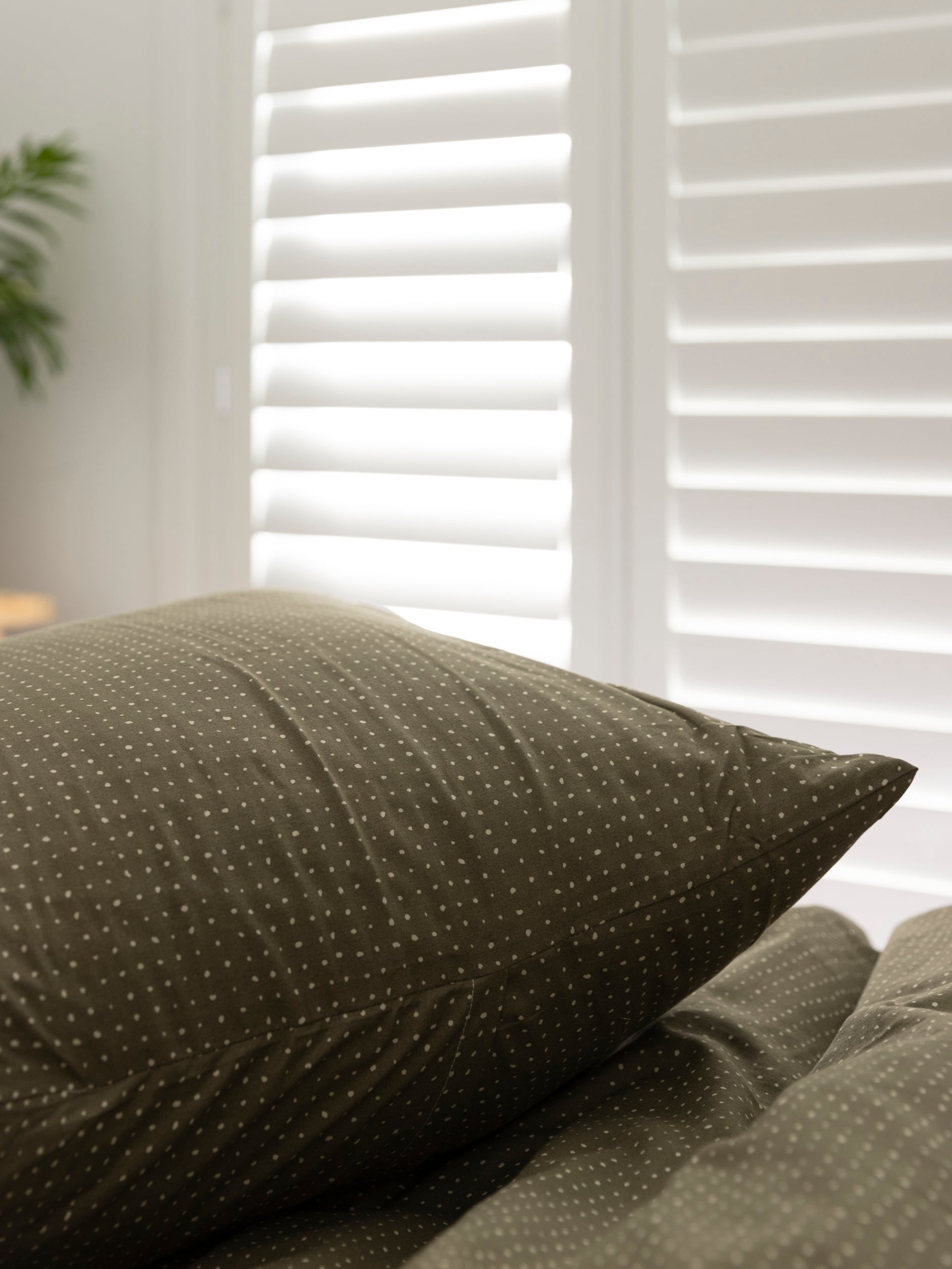 Inku Organic Cotton Linen Euro Pillowcase Olive / Euro Pillowcase