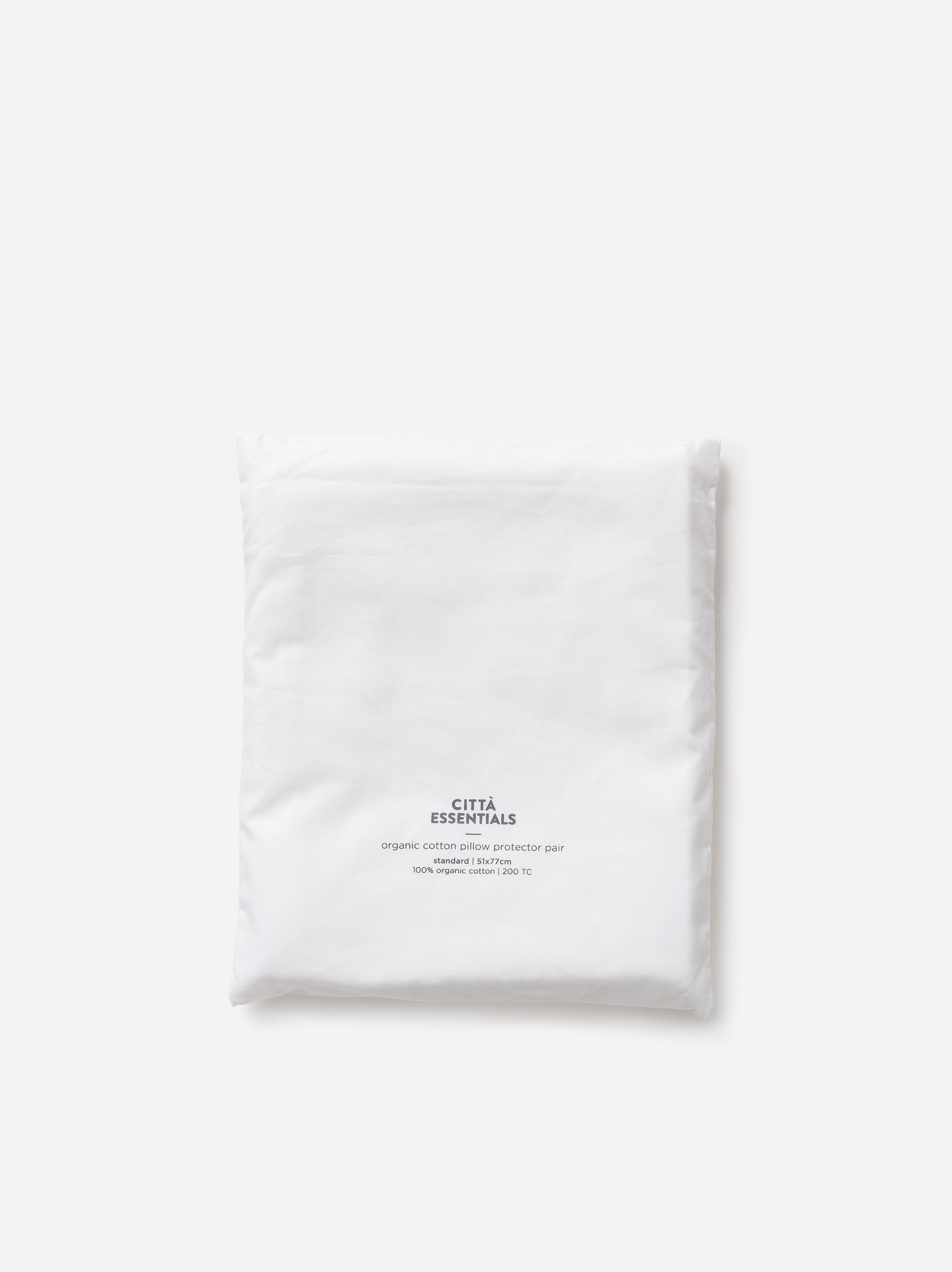 Organic Cotton Pillow Protector Pair White / Pillowcase Pair