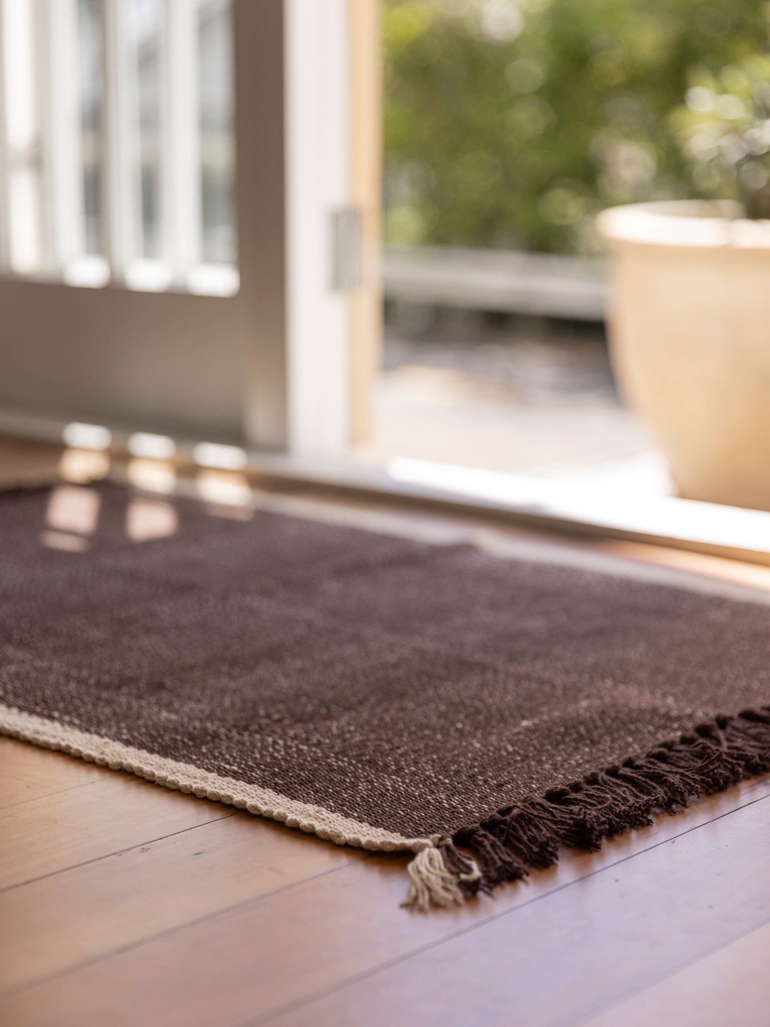 Cotton Mat Cocoa/Natural / Small