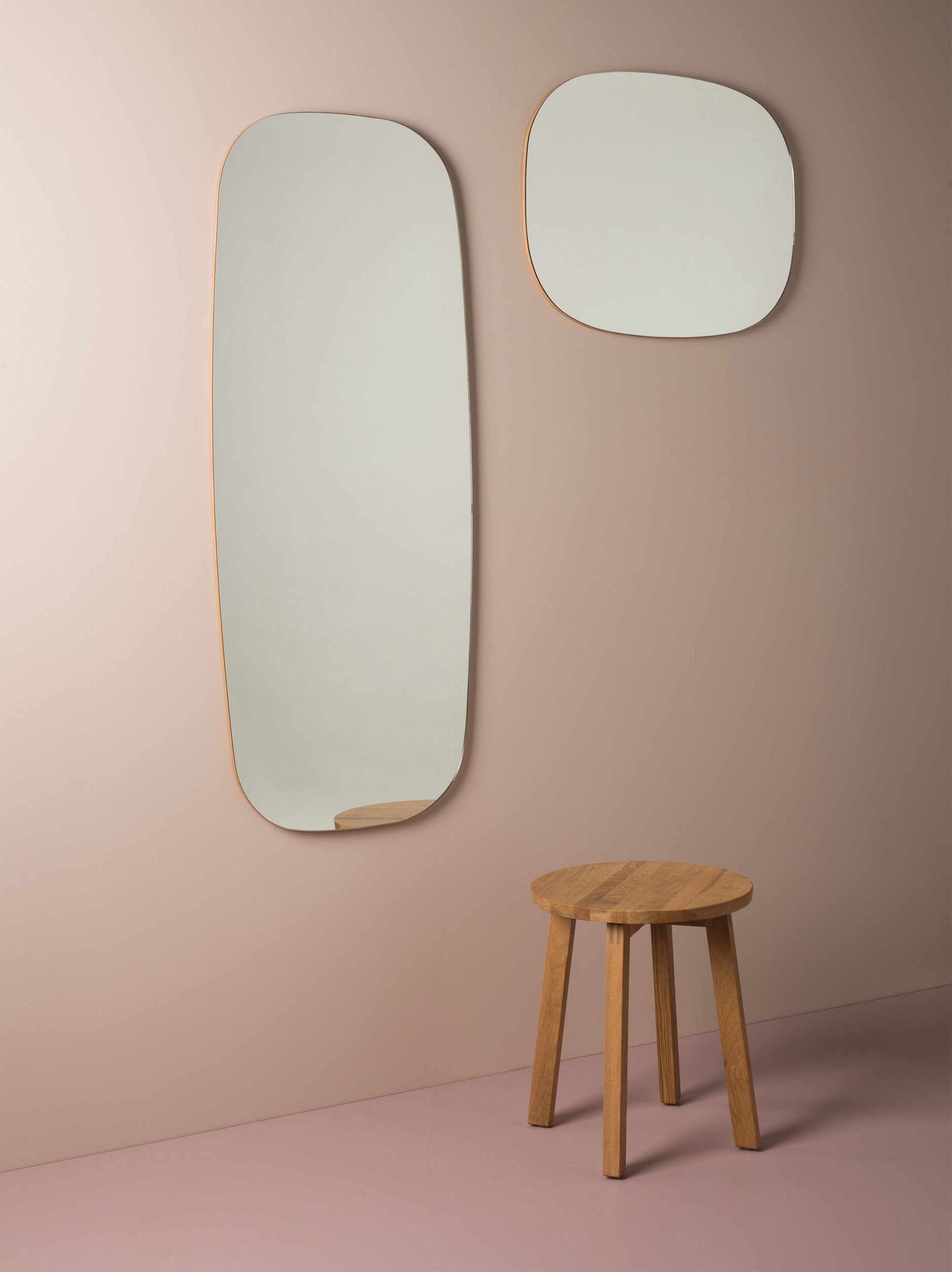 Oval Full Length Mirror Natural Oak / One Size