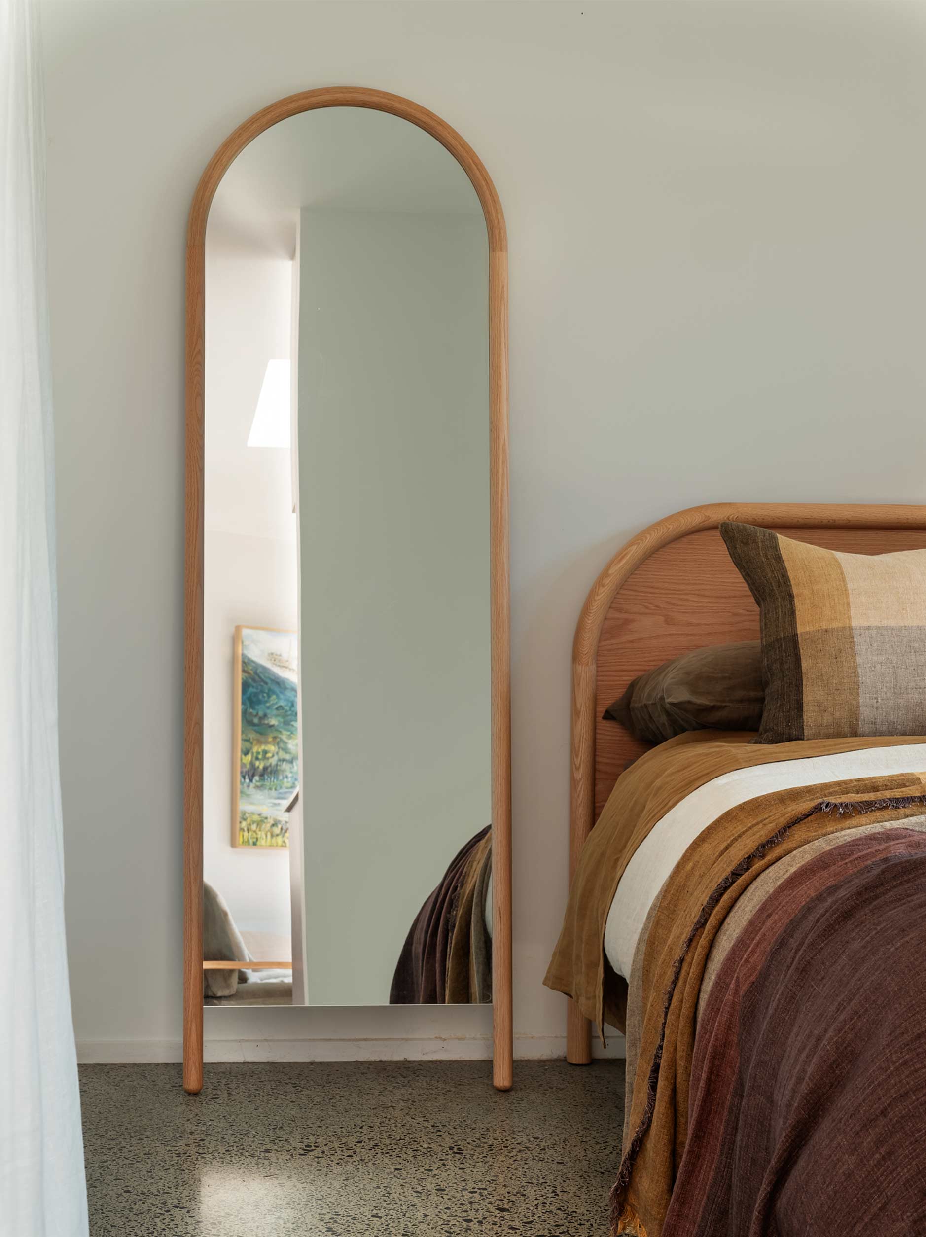 Arc Full Length Mirror Oak / Narrow