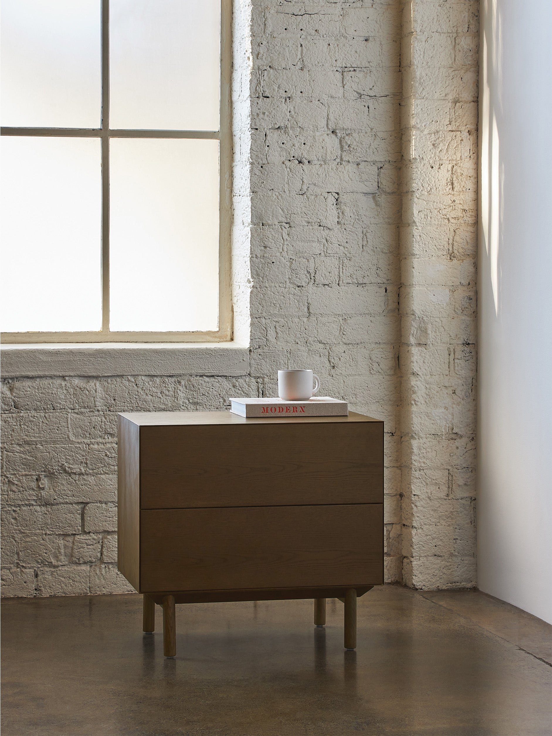 Compound Bedside Cabinet Smoked Oak / One Size