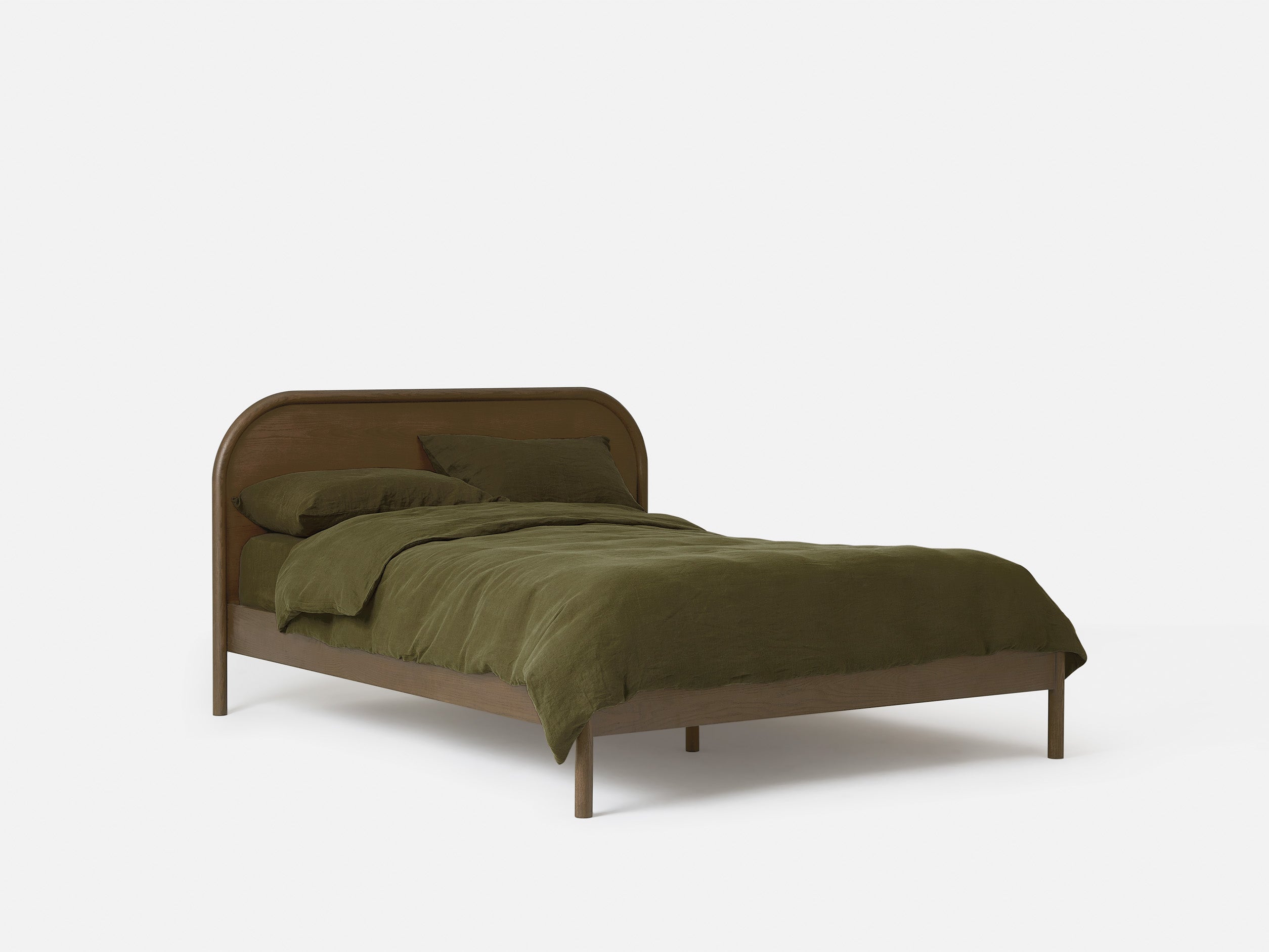 Arc Bed Smoked Oak / Queen