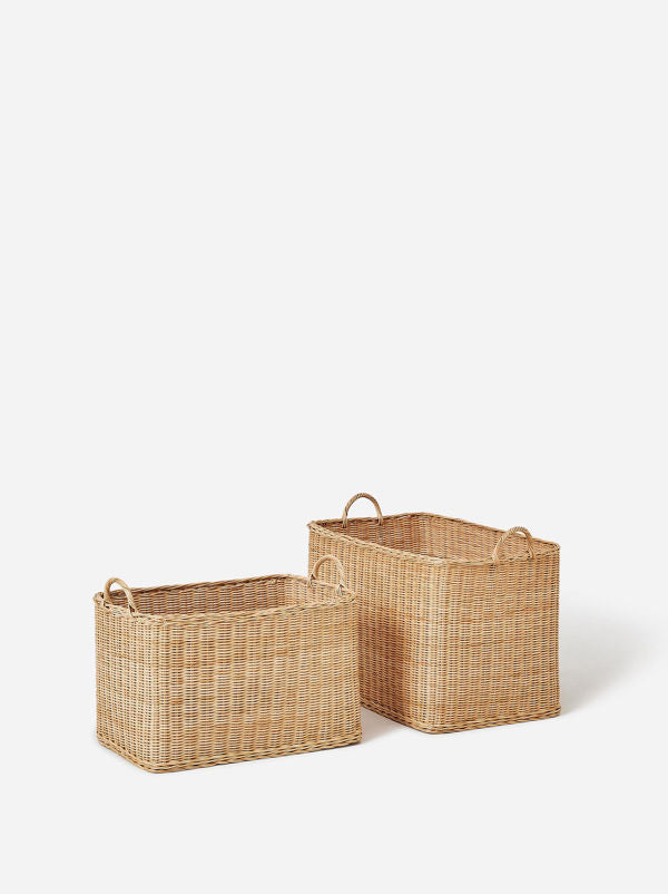 Rectangle Rattan Basket Natural / Large