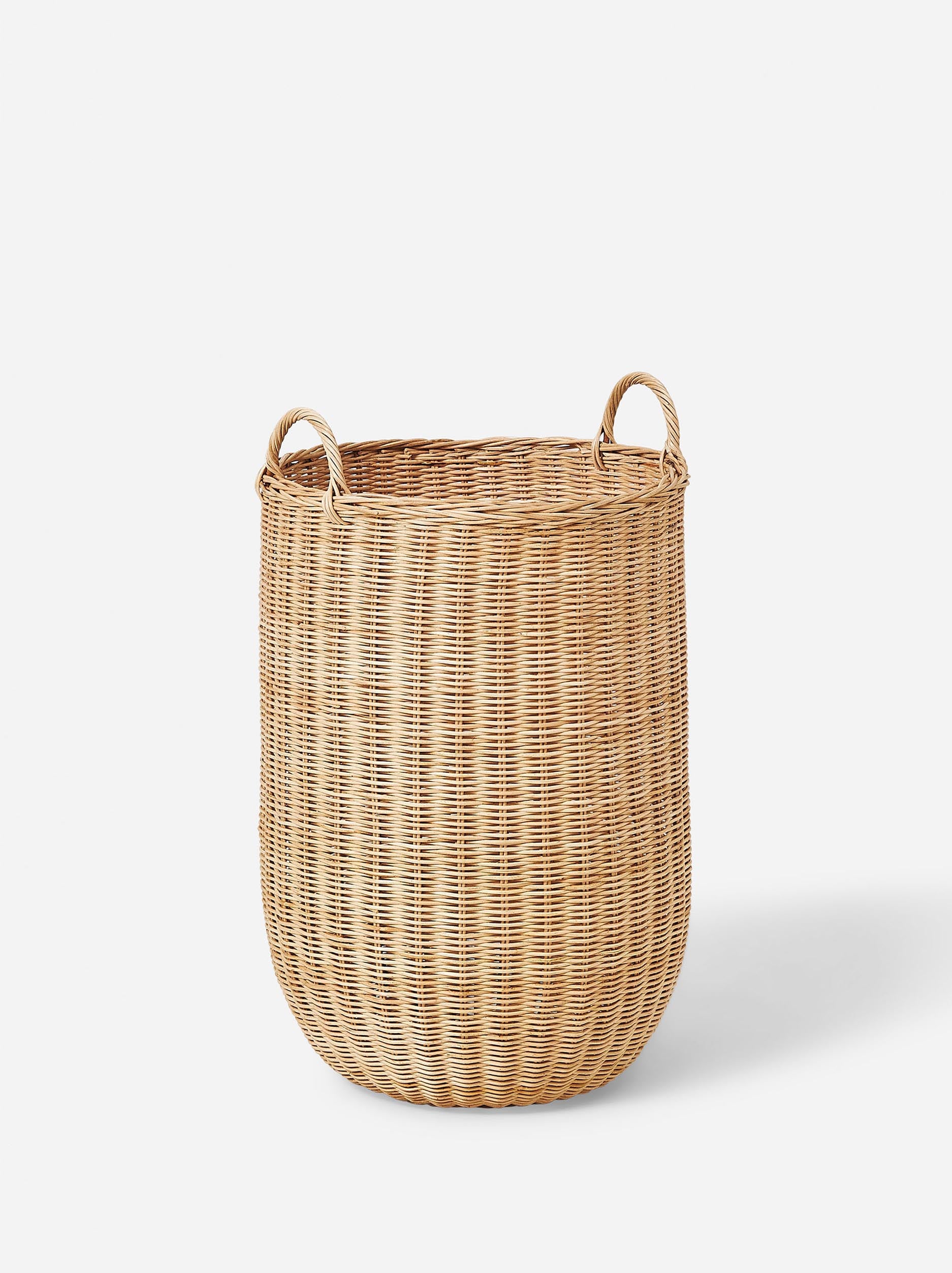 Round Rattan Laundry Basket Natural / One Size