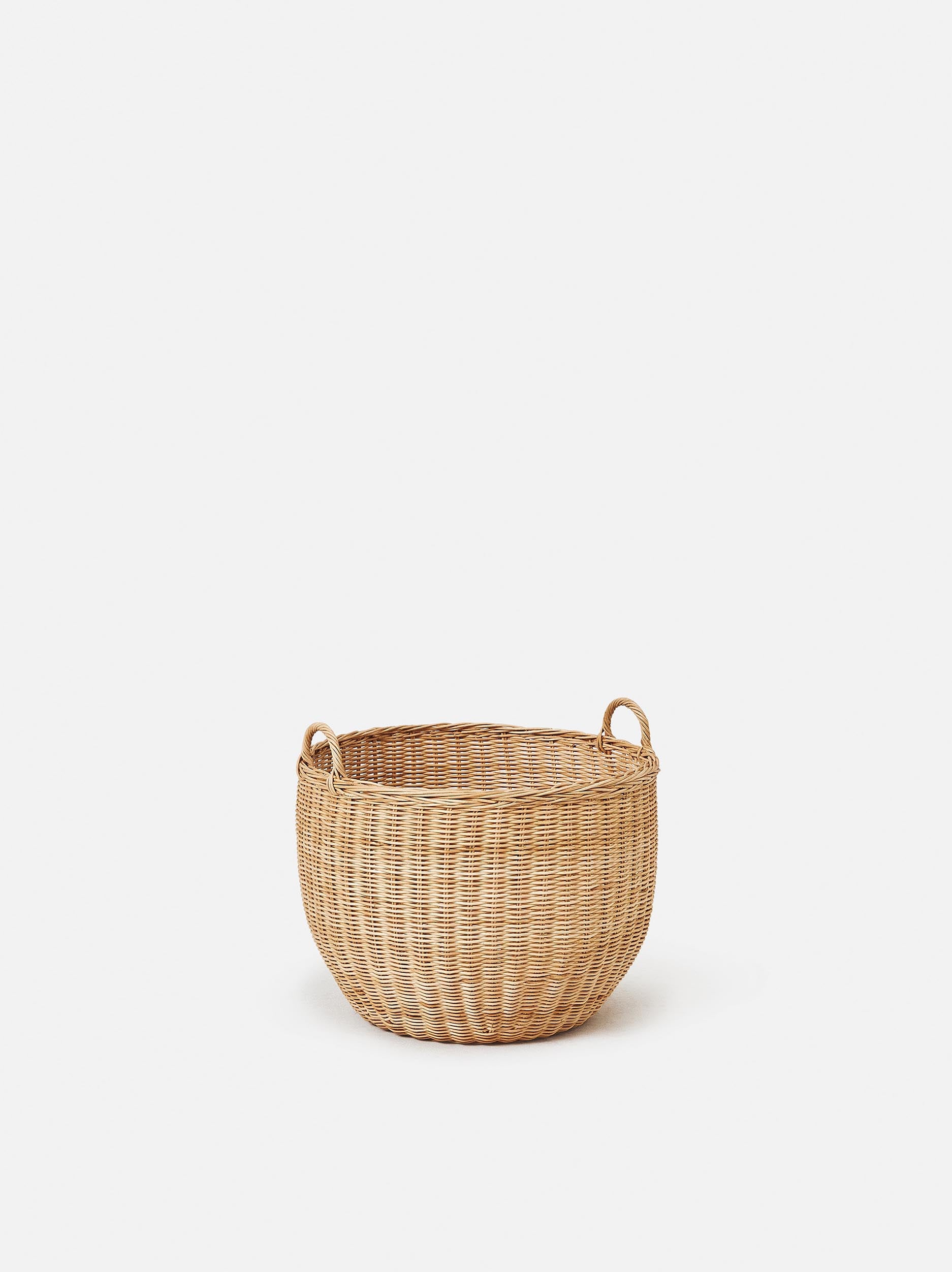 Round Rattan Basket Natural / One Size