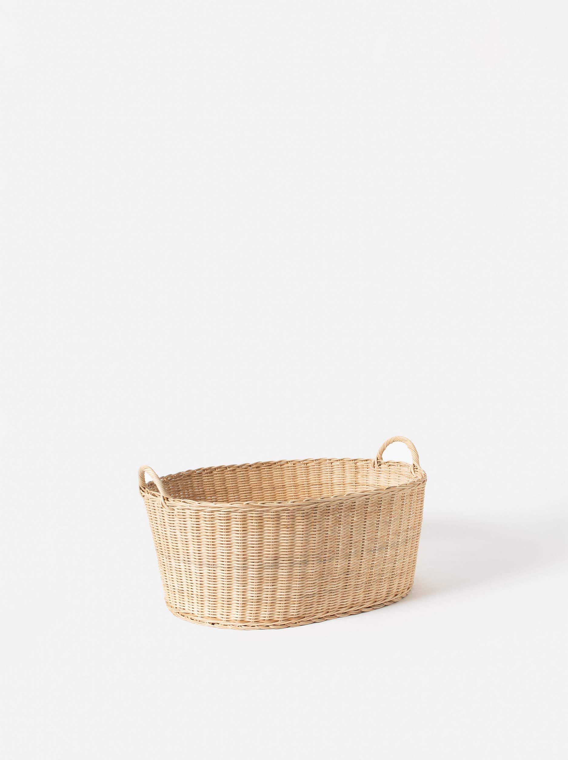 Oval Rattan Laundry Basket Natural / One Size