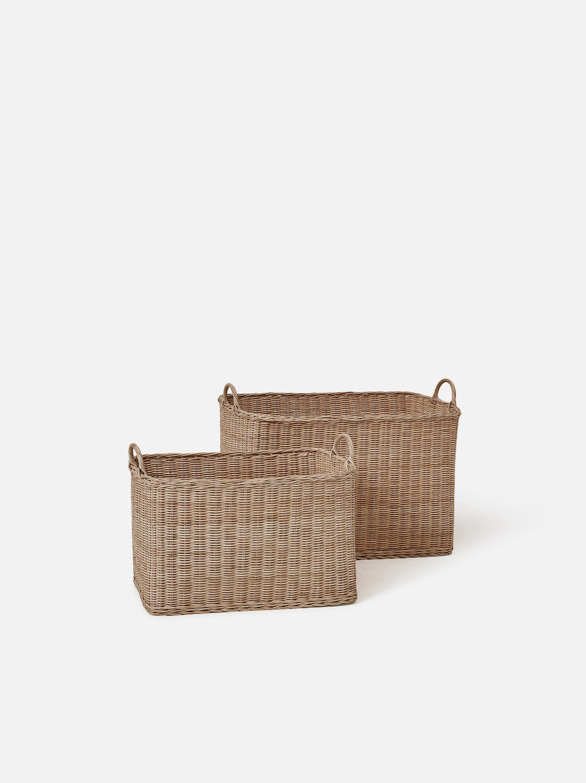 Rectangle Rattan Basket Brown / Medium