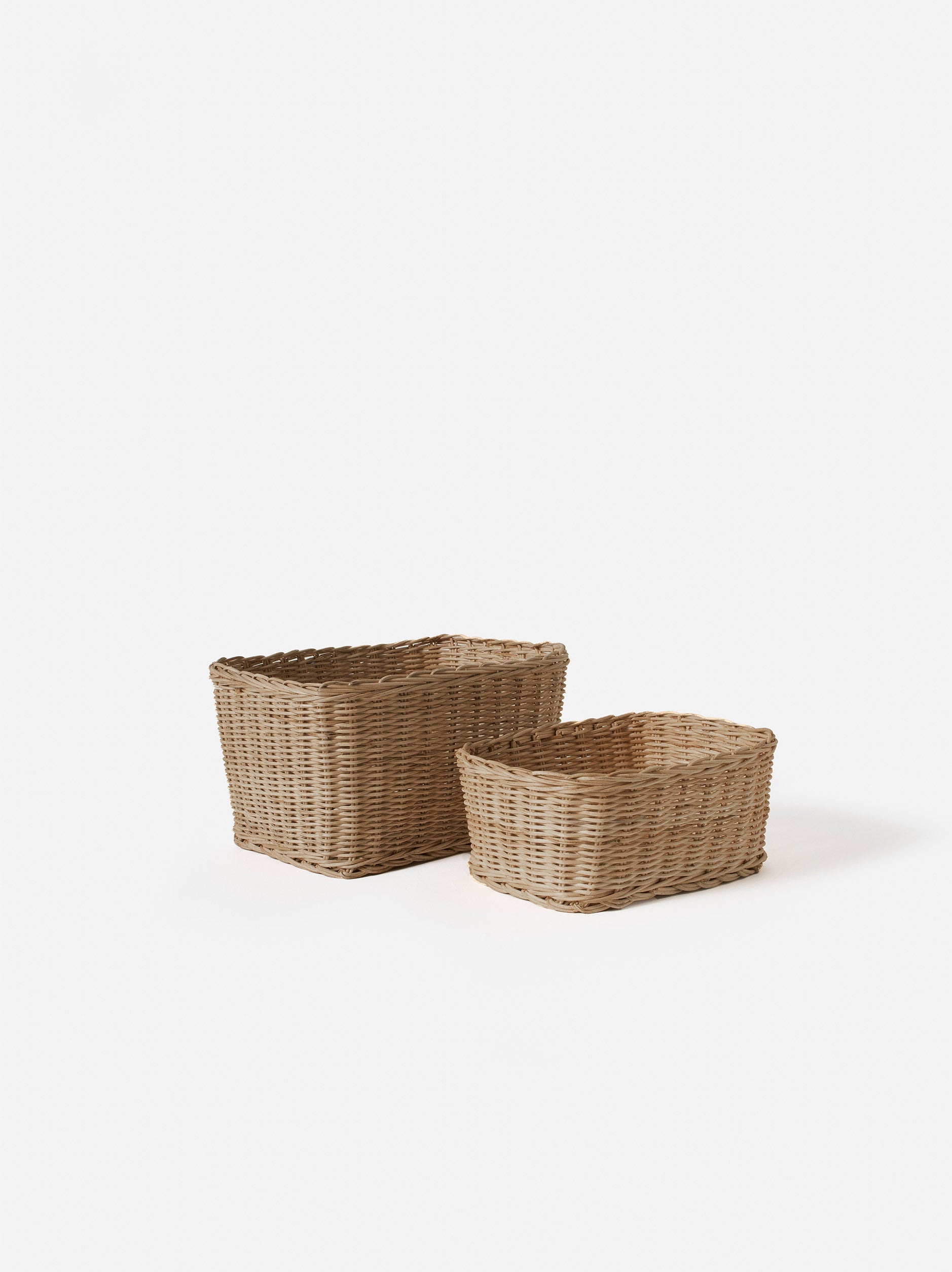 Rectangle Rattan Basket Brown / Small
